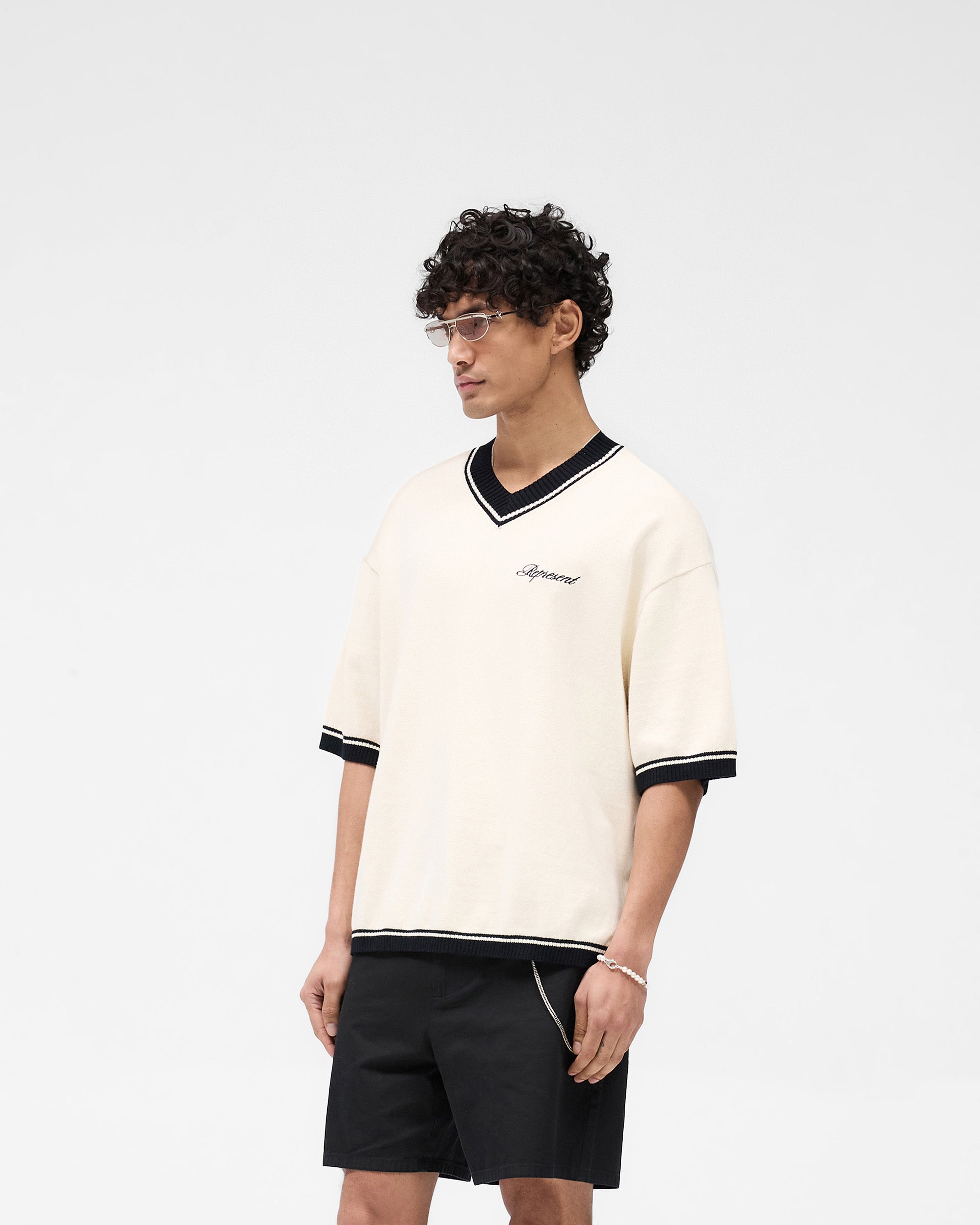 Stylish Script Embroidered Knit Sweater in Off White | Cozy Casual Wear for Fall & Winter