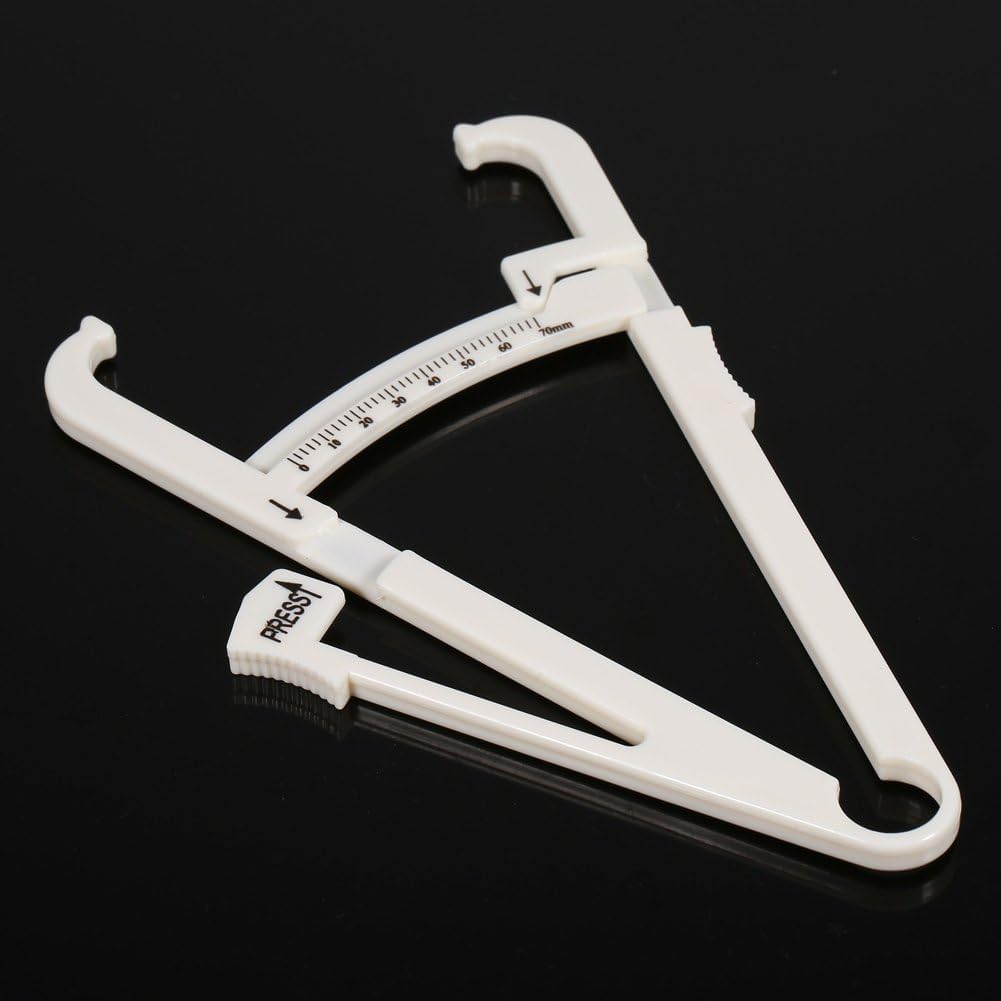 Accurate White Body Fat Caliper for Men & Women - Handheld Skinfold Measurement Tool for Fat Loss & Health Monitoring - Perfect for Home Fitness, Gym, and Personal Health Tracking