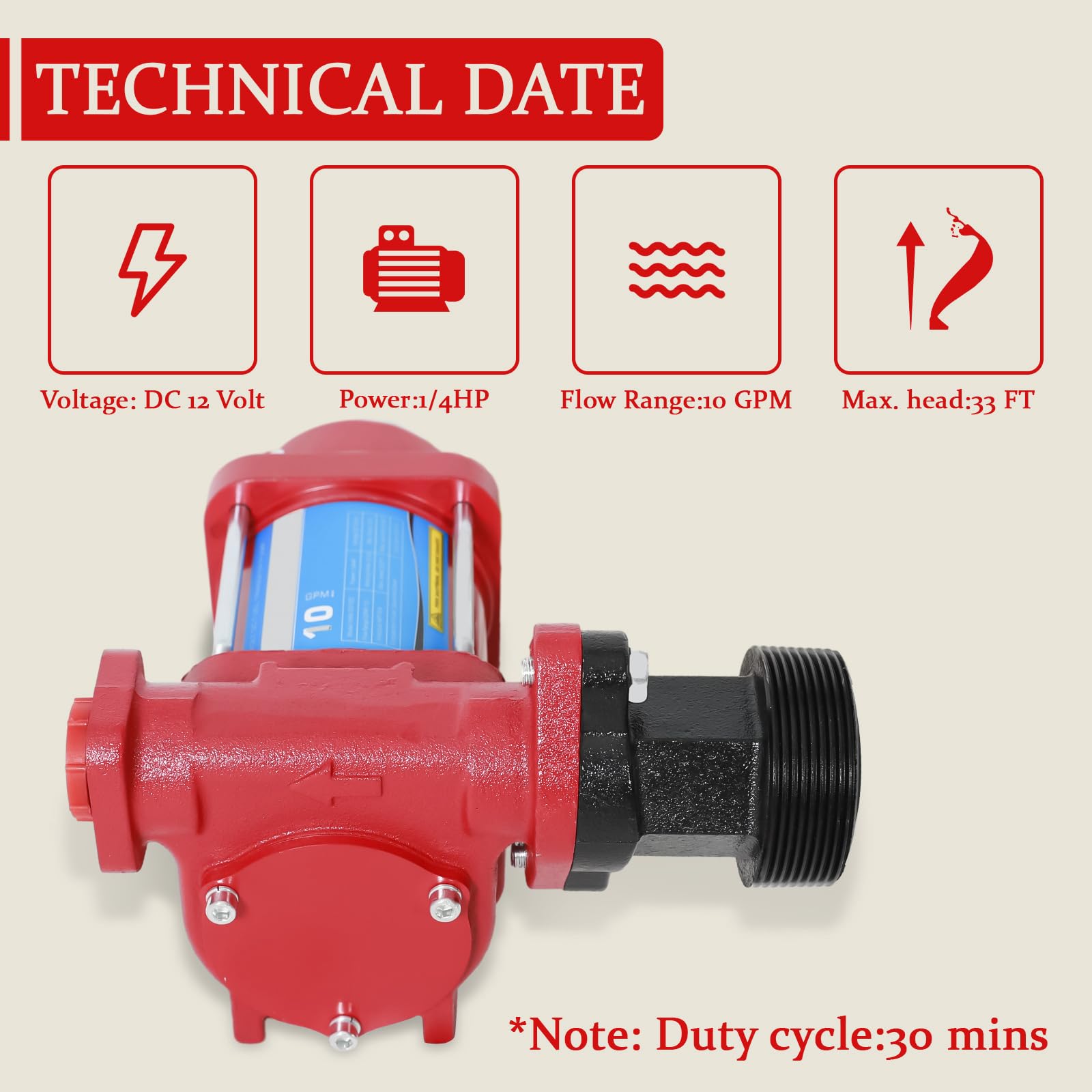 SUPERFASTRACING 12V DC Fuel Transfer Pump - 10GPM High Flow Gasoline & Diesel Pump with Nozzle Kit - Portable Fuel Transfer for Cars, Boats, RVs & Farm Equipment