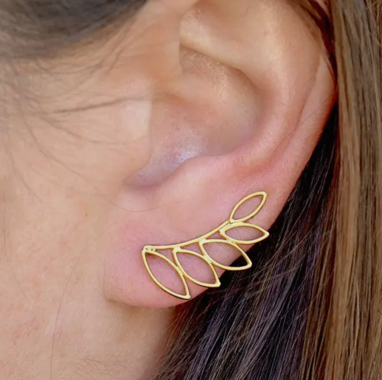 Leaf Ear Climbers - Elegant Botanical Earrings for Women, Nature-Inspired Jewelry for Everyday Wear & Special Occasions