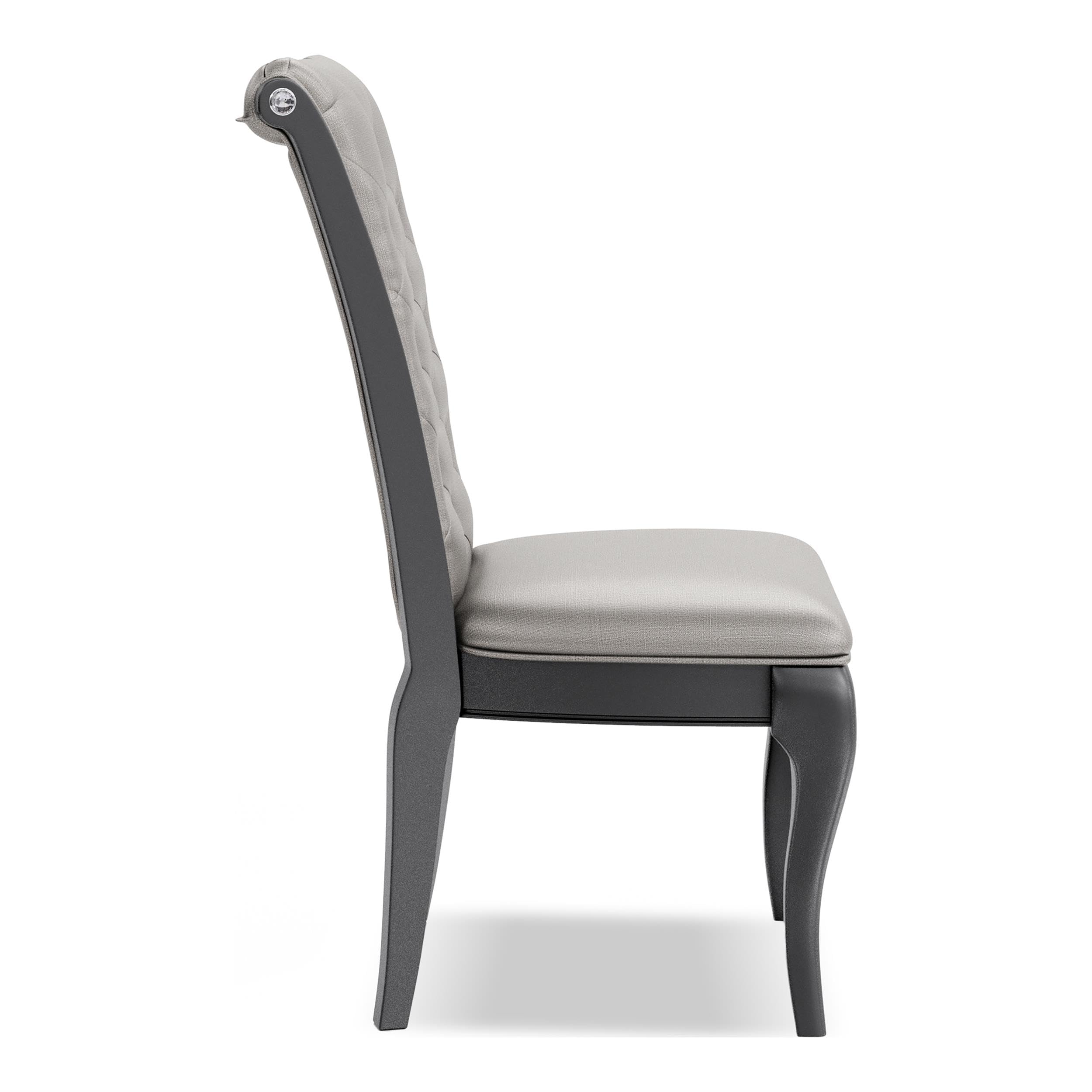 Furniture of America Bethlehem Wood Tufted Side Chairs in Gray (Set of 2) - Elegant Dining Room Chairs for Kitchen, Living Room, and Office Use