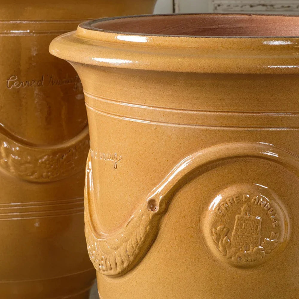 Anduze Outdoor Terra Cotta Planter Honey - Large Handmade French Garden Flower Pot for Patio, Balcony & Backyard Decor - Perfect for Succulents, Herbs & Flowers