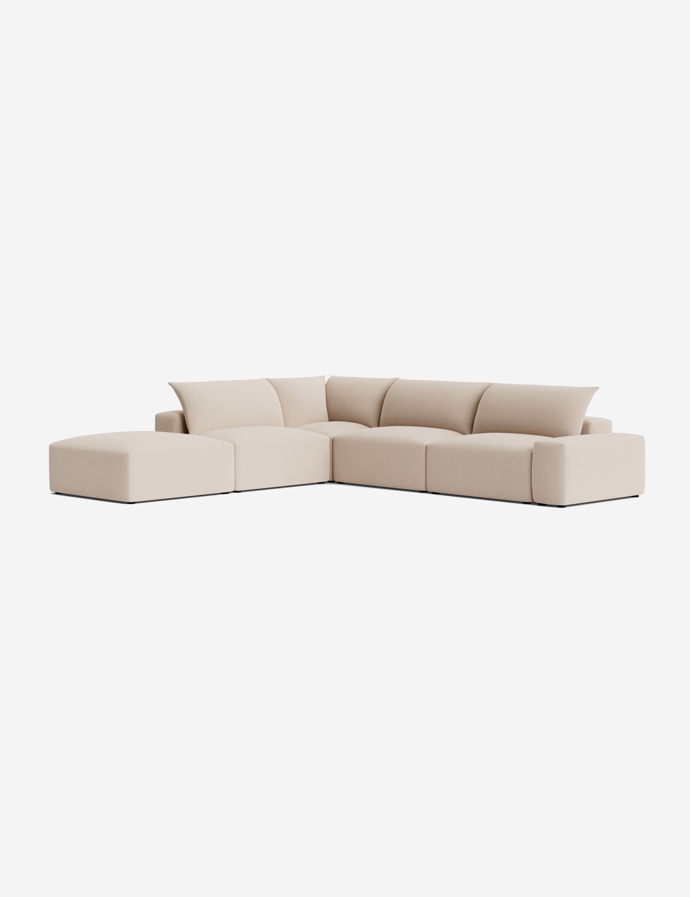 Brinley Chaise Sectional Sofa - Modern L-Shaped Couch with Chaise Lounge for Living Room, Family Room & Home Theater - Comfortable Fabric Upholstery