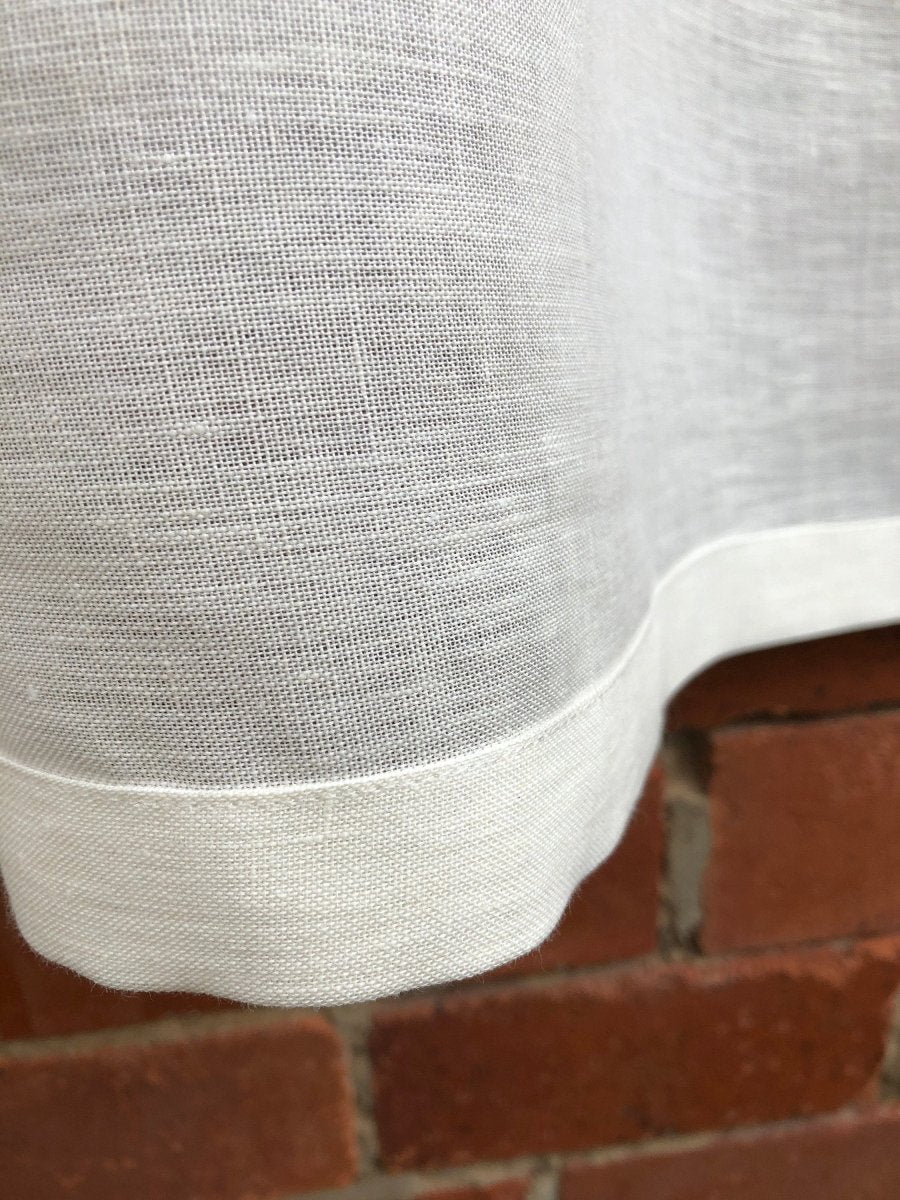 Premium Culcheth Cream Pure Linen French Bistro Cafe Curtains - Elegant Window Treatment for Kitchen, Dining Room & Coffee Shop Decor
