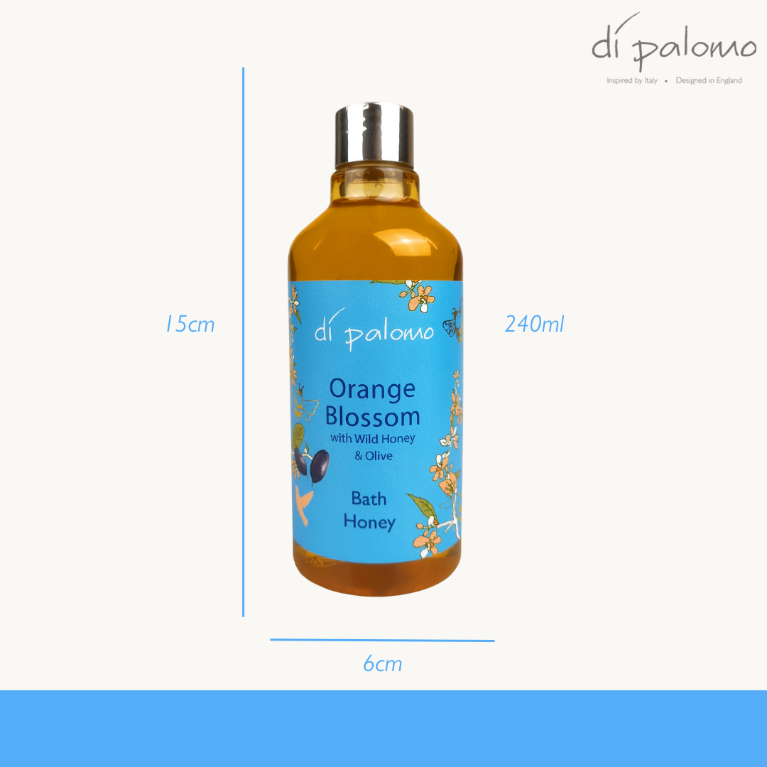 Di Palomo Orange Blossom Bath Honey 300ml - Luxurious Moisturizing & Relaxing Bath Soak for Dry Skin - Perfect for Spa Nights & Self-Care Rituals