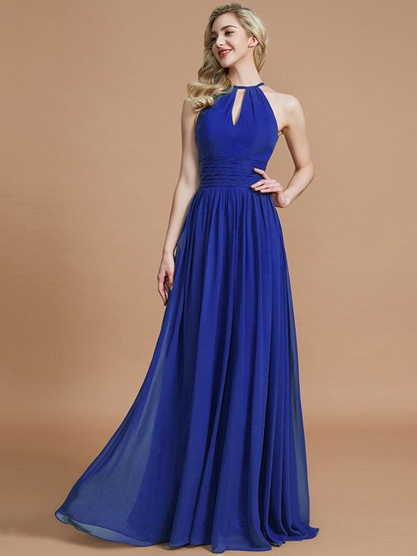 Elegant Chiffon Scoop Neck Sleeveless Bridesmaid Dresses for Weddings & Formal Events - Perfect for Summer Weddings, Beach Ceremonies, and Evening Parties