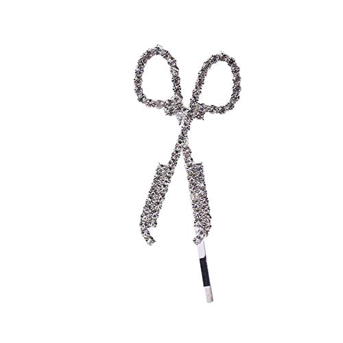 Stylish Rhinestone Scissors-Shaped Hair Clip for Women - Silver Barrette Hairpin Accessory | Perfect for Parties, Weddings & Everyday Hair Care