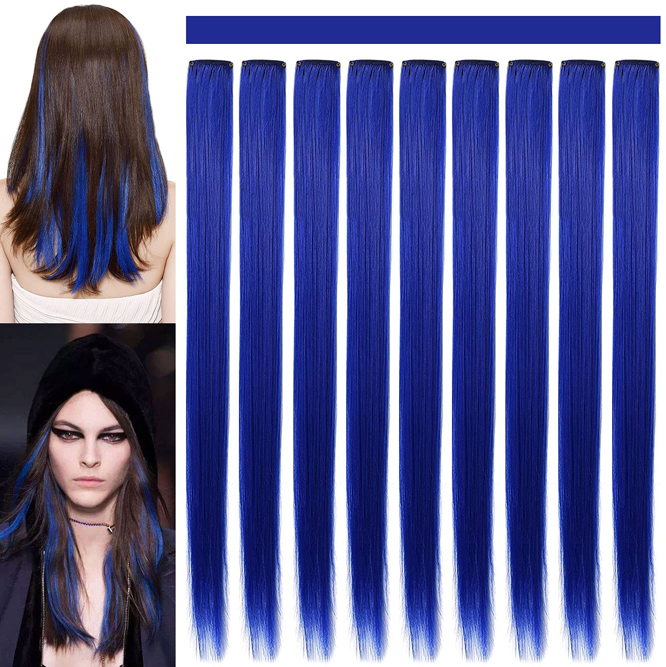 Blue Clip-in Hair Extensions 21