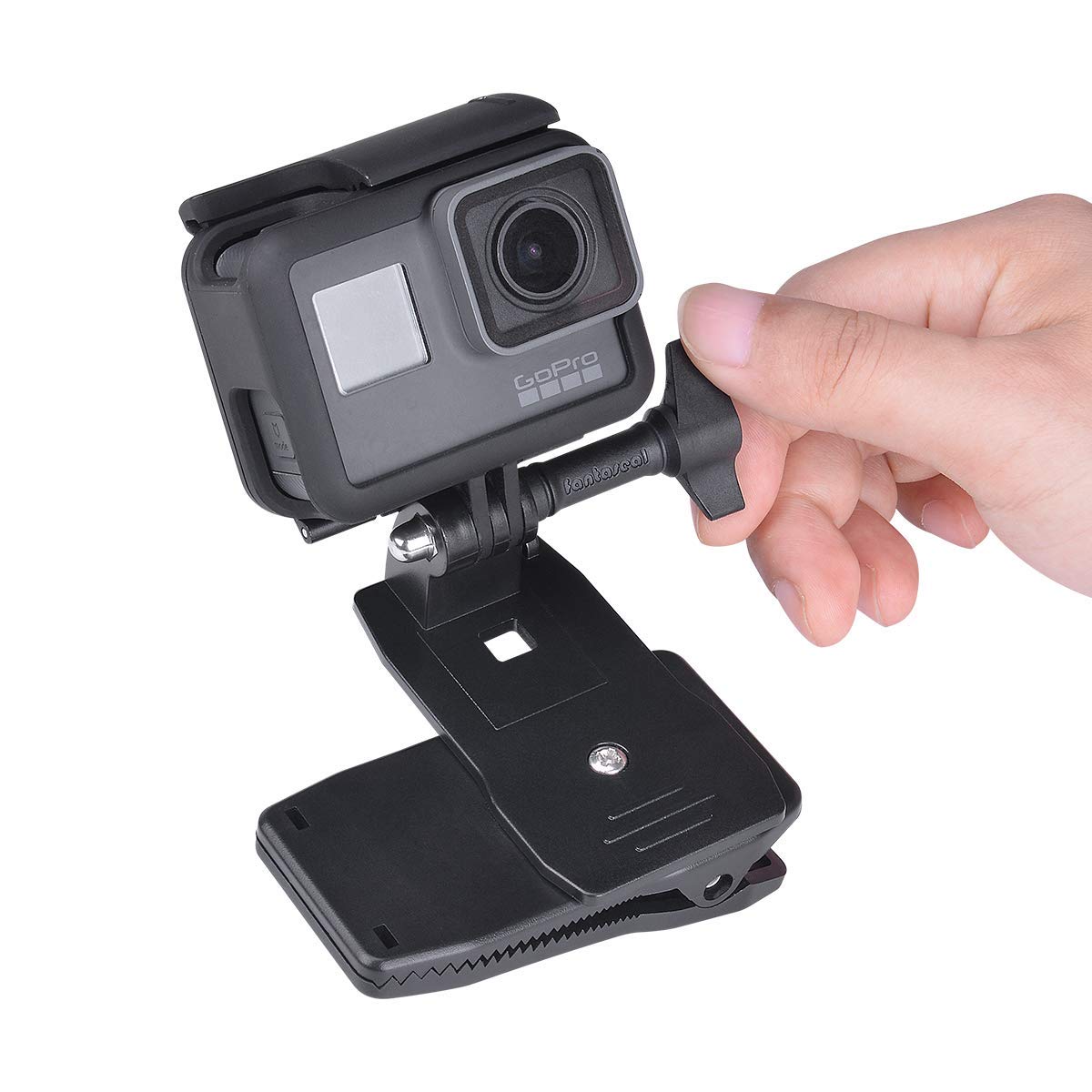 CEUTA® 360° Rotating Anti-Slip Backpack Mount with Quick Release Clamp - Compatible with GoPro Hero 4/5/6/7/8/2018 (Black) - Perfect for Hiking, Cycling & Action Camera Adventures