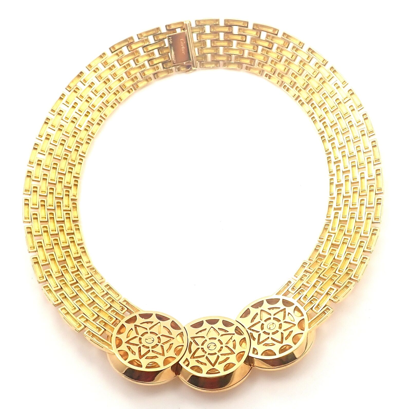Authentic Cartier Maillon Panthere Seven Row 18k Yellow Gold Diamond Necklace for Women | Luxury Jewelry Gift for Anniversary, Birthday & Special Occasions
