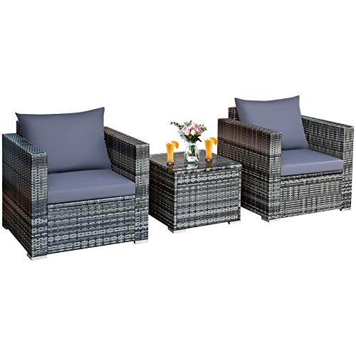 Mix Grey Rattan With Grey Cushion