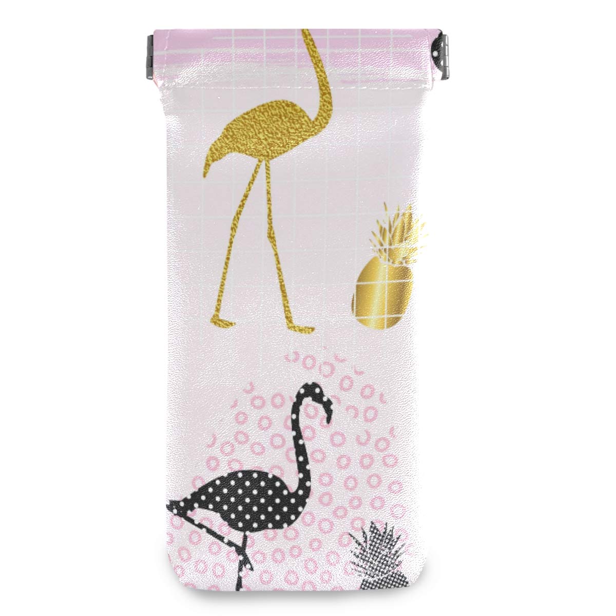 Premium Flamingo & Pineapple Eyeglasses Case - Soft Squeeze Top Sunglasses Pouch for Women & Men | Travel, Beach & Everyday Glasses Holder