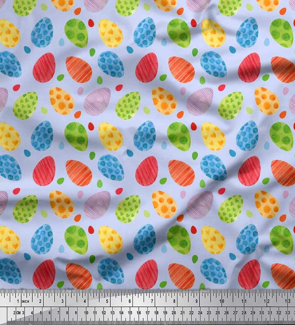 Soimoi Blue Cotton Voile Fabric by The Yard - 56