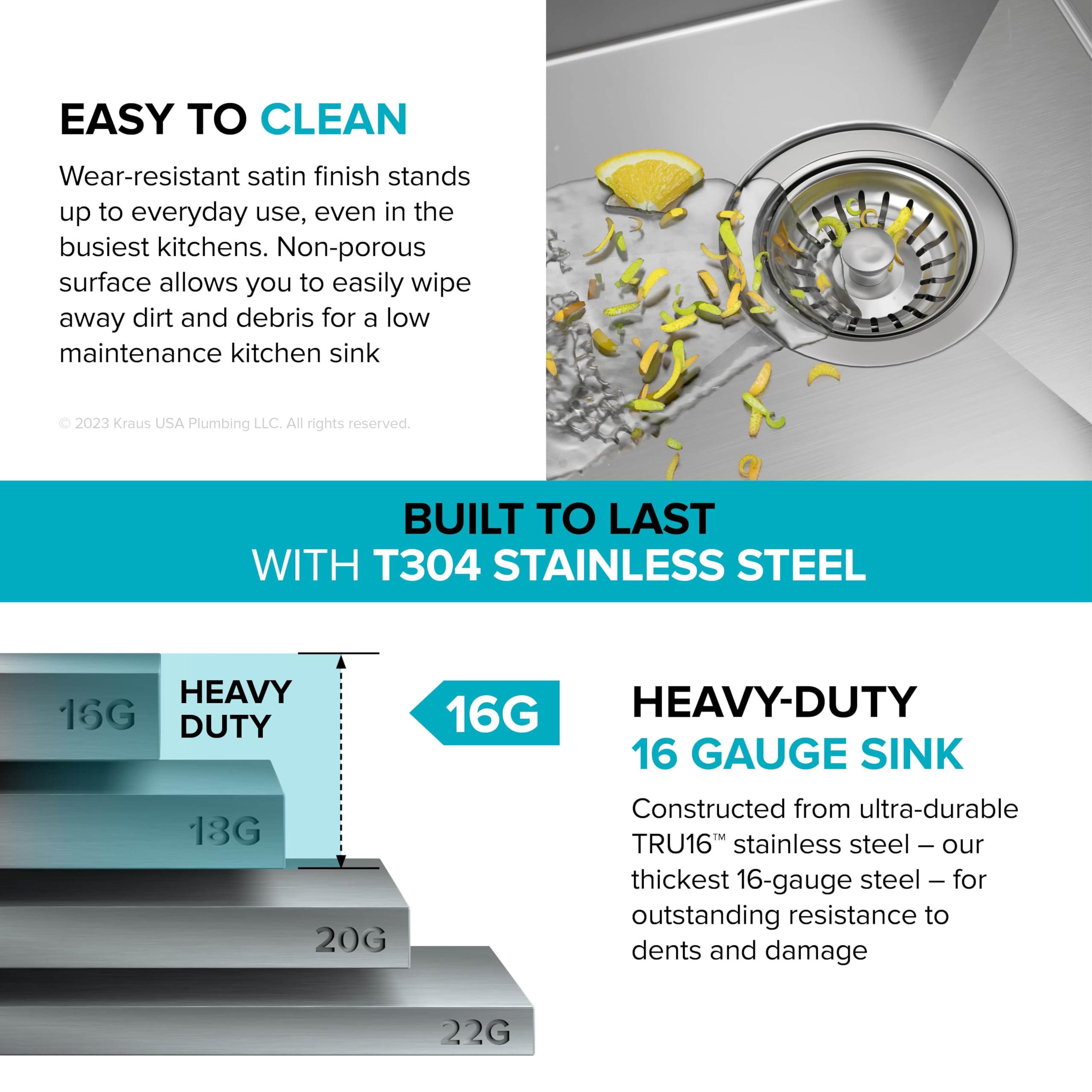 KRAUS Kore 15-Inch Drop-In/Top Mount Stainless Steel Kitchen Sink - 16 Gauge Single Bowl Bar Prep Sink with Accessories (Model KWT311-15) - Perfect for Small Kitchens, Bars & Food Prep Stations
