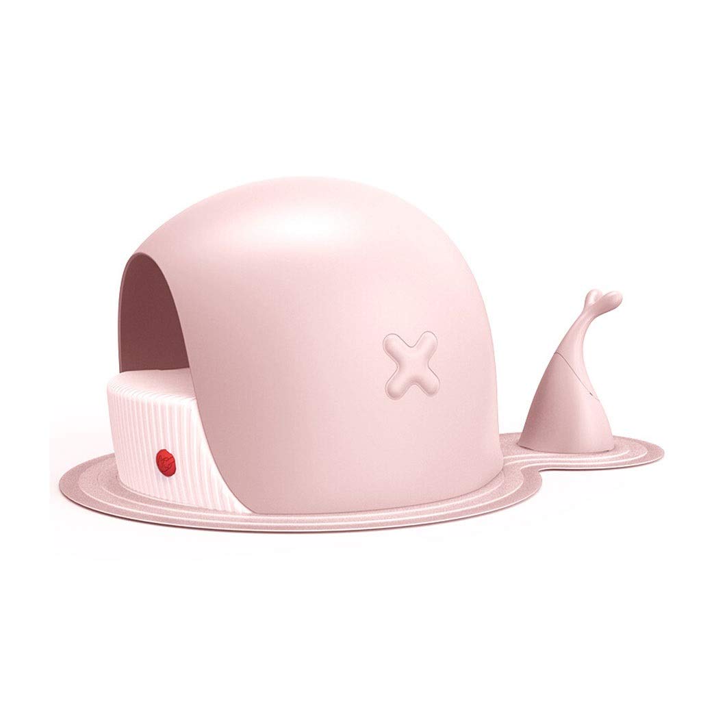 liushop Fully Enclosed Large Whale-Shaped Cat Litter Box - Creative Cute Pet Toilet with High Capacity, Easy to Clean & Durable Litter Pan (Pink) - Perfect for Small Spaces & Multi-Cat Homes