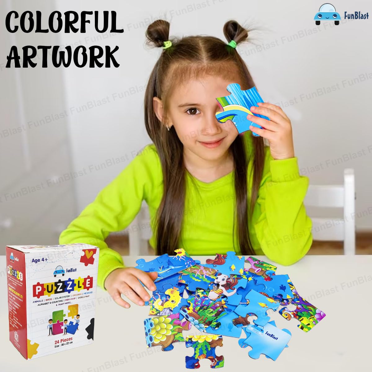 FunBlast Little Mermaid 24-Piece Jigsaw Puzzle for Kids Ages 4+ | Educational Toddler Puzzle Toy | Perfect for Birthday Gifts, Preschool Learning & Family Game Night (Multicolor)