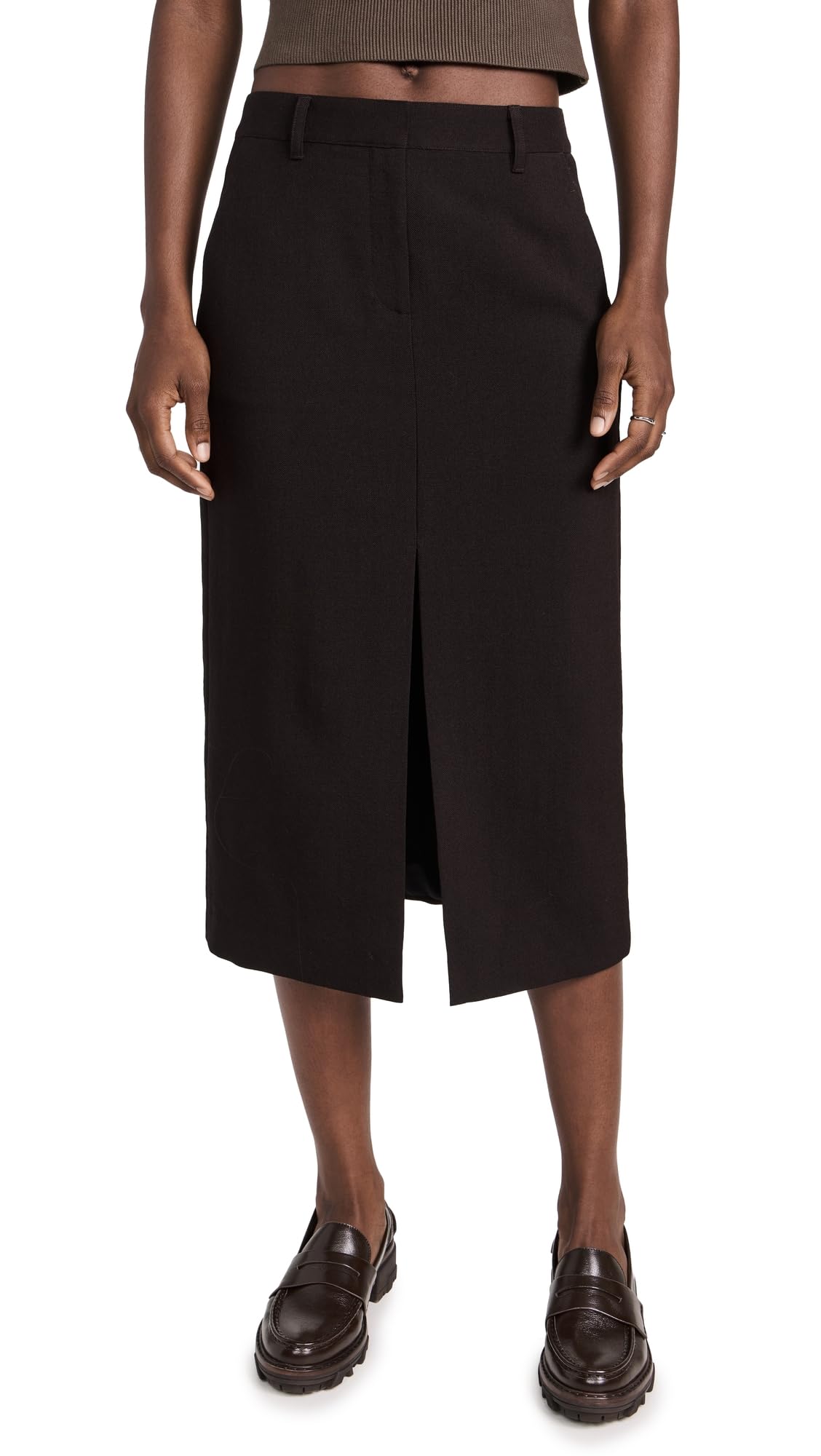 Theory Women's Midi Trouser Skirt - High Waist Office Pencil Skirt for Business Professional Women | Perfect for Work, Interviews & Formal Events