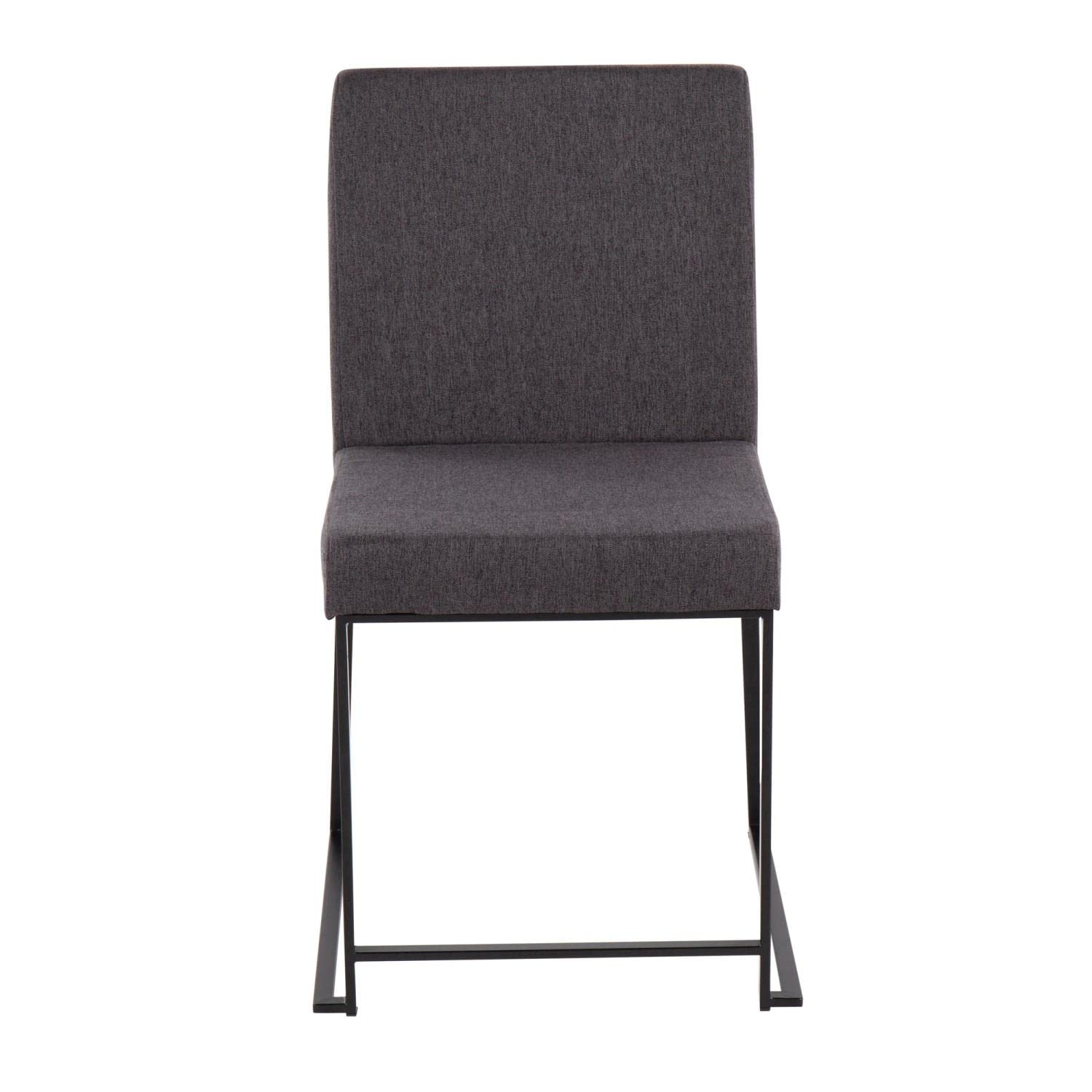 LumiSource High Back Fuji Dining Chair Set of 2 - Modern Upholstered Kitchen Chairs for Dining Table - Comfortable Contemporary Seating for Home, Restaurant & Office Use
