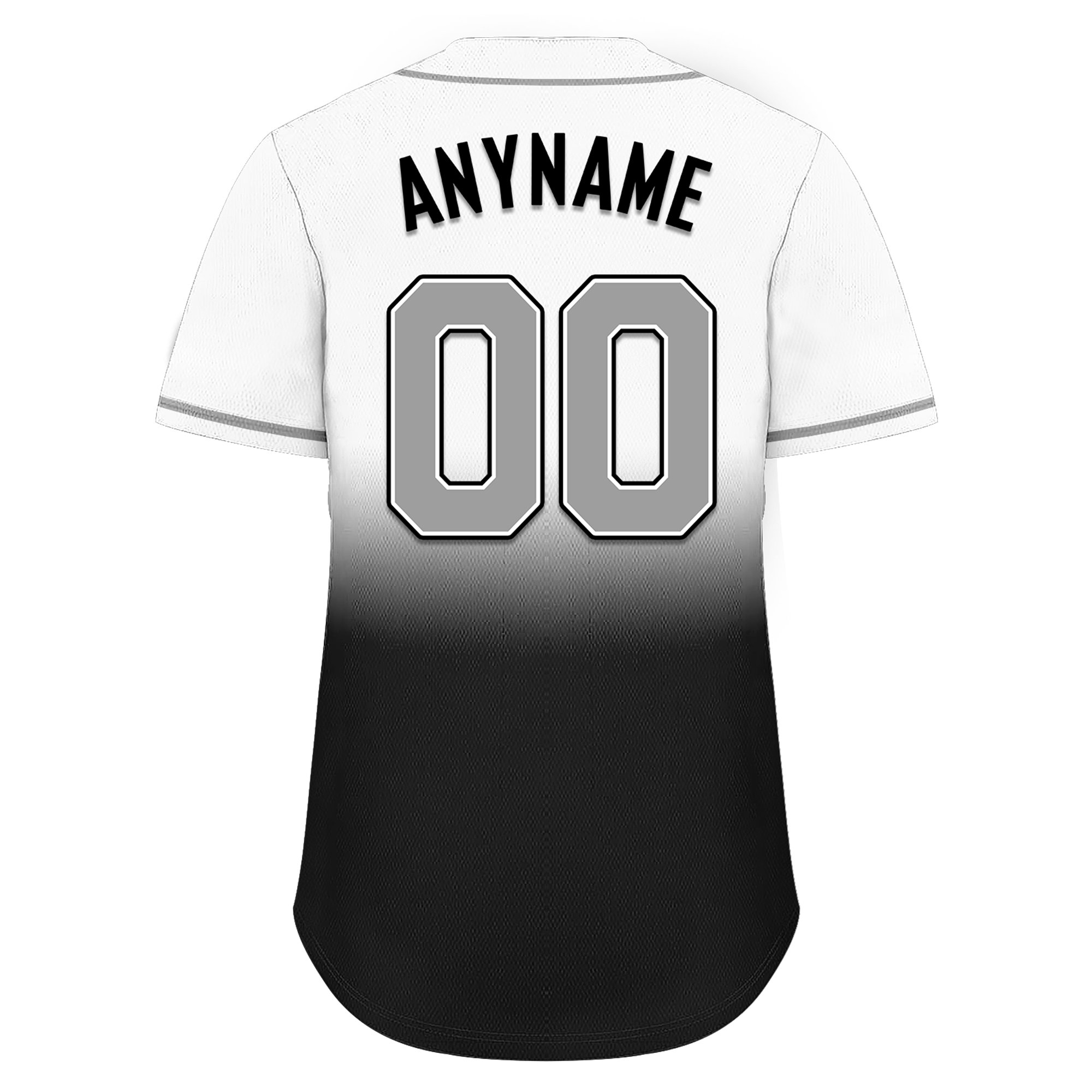 Custom Grey Black Fade Personalized Authentic Baseball Jersey - High-Quality Embroidered Sports Uniform for Men & Women - Perfect for Baseball Games, Team Uniforms, and Fan Apparel