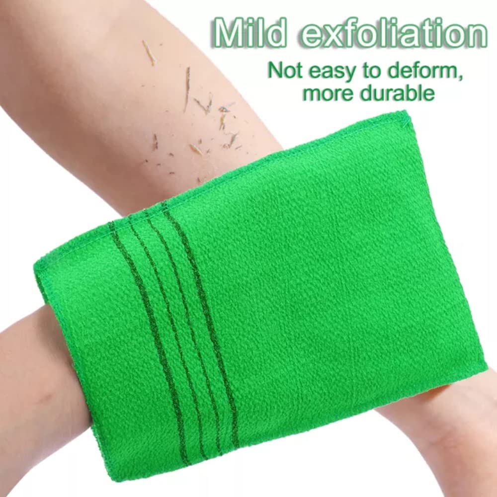WBC WORLDBEAUTYCARE 4-Pack Korean Exfoliating Bath Washcloths - Premium Korean Style Exfoliating Mitts & Scrubbing Towels for Smooth Skin | Ideal for Body Scrub, Dead Skin Removal & Spa Day at Home