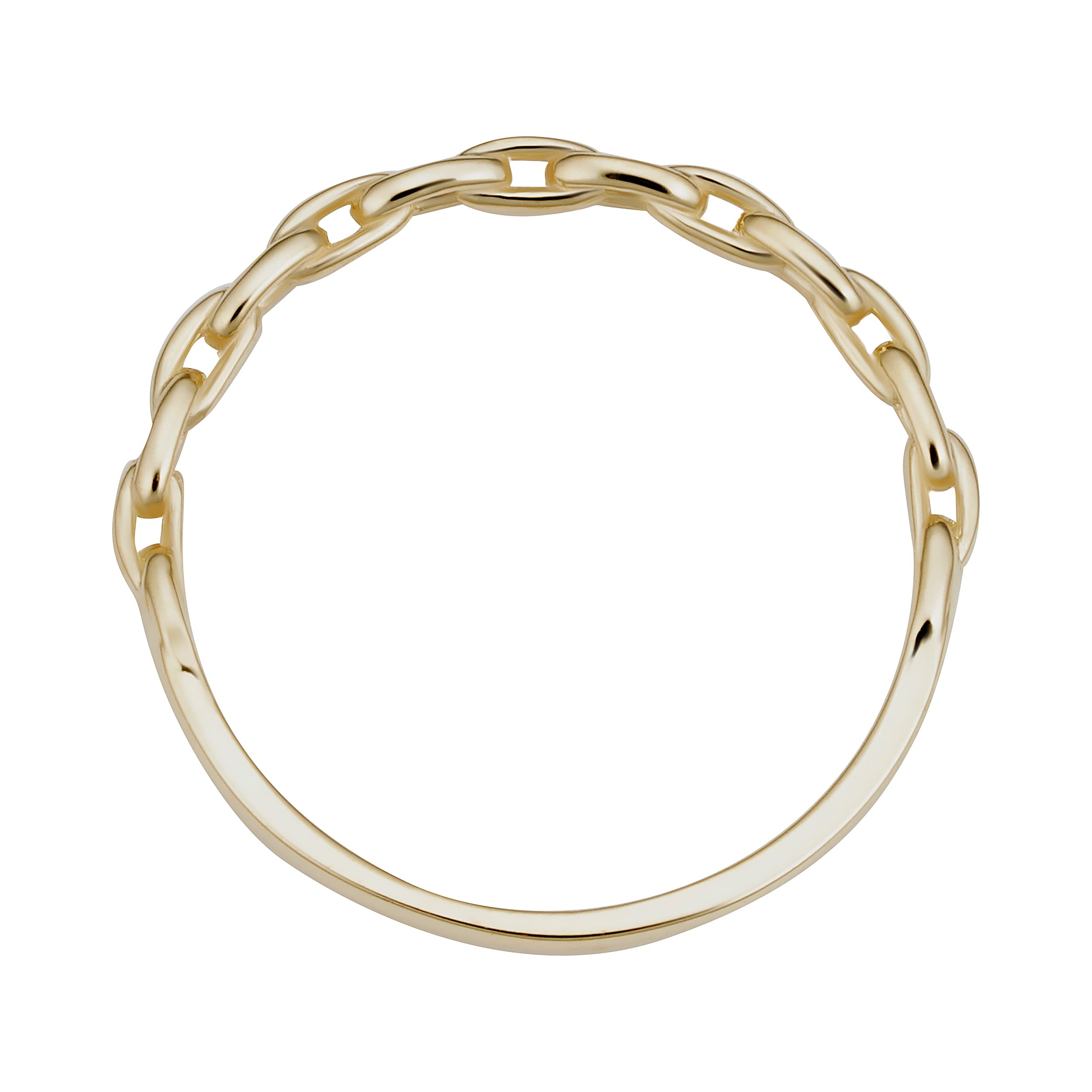 14K Yellow Gold Oval Link Ring for Women - Minimalist Dainty Jewelry - Perfect for Everyday Wear, Gifts & Special Occasions