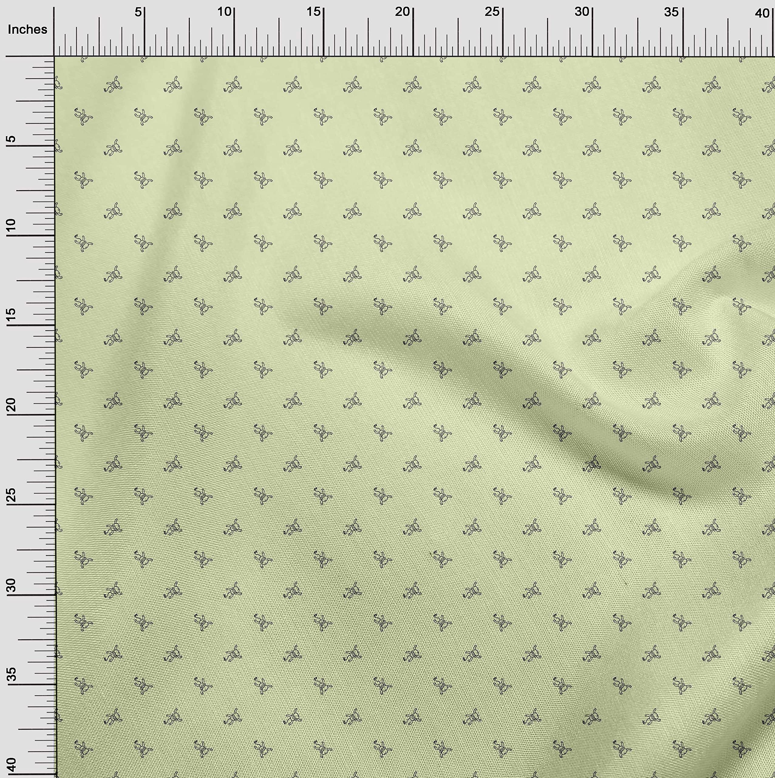 oneOone Viscose Chiffon Fabric - Light Yellow Printed 42