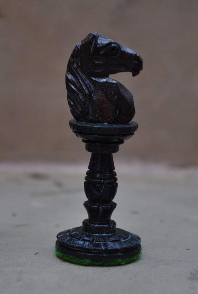 Hand Carved Buffalo Bone Lotus Chess Set - Black & White Chess Pieces for Classic & Decorative Game Play