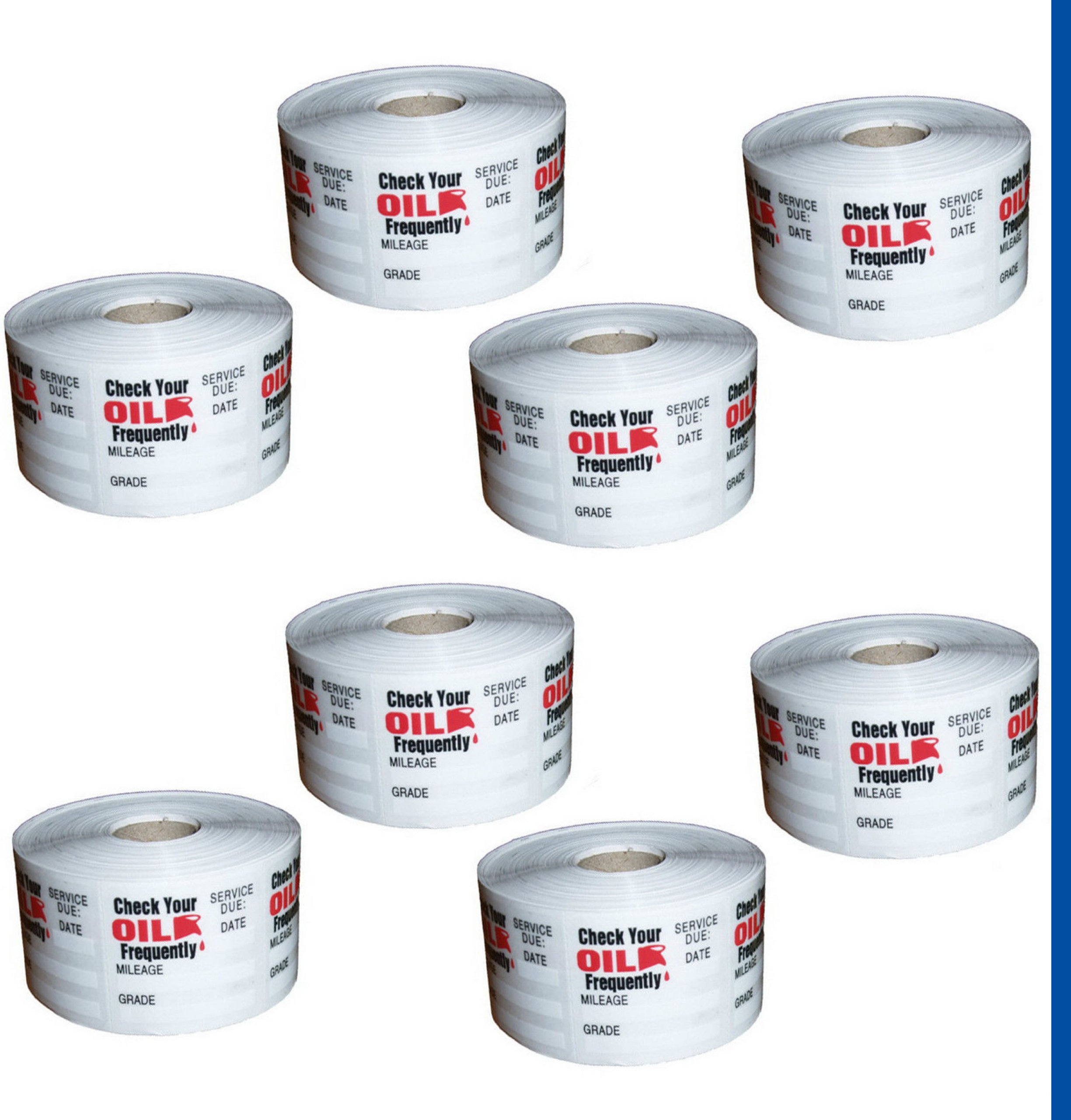 Oil Change & Service Reminder Stickers - 4,000 Labels (8 Rolls of 500) - Perfect for Auto Shops, Mechanics & DIY Car Maintenance