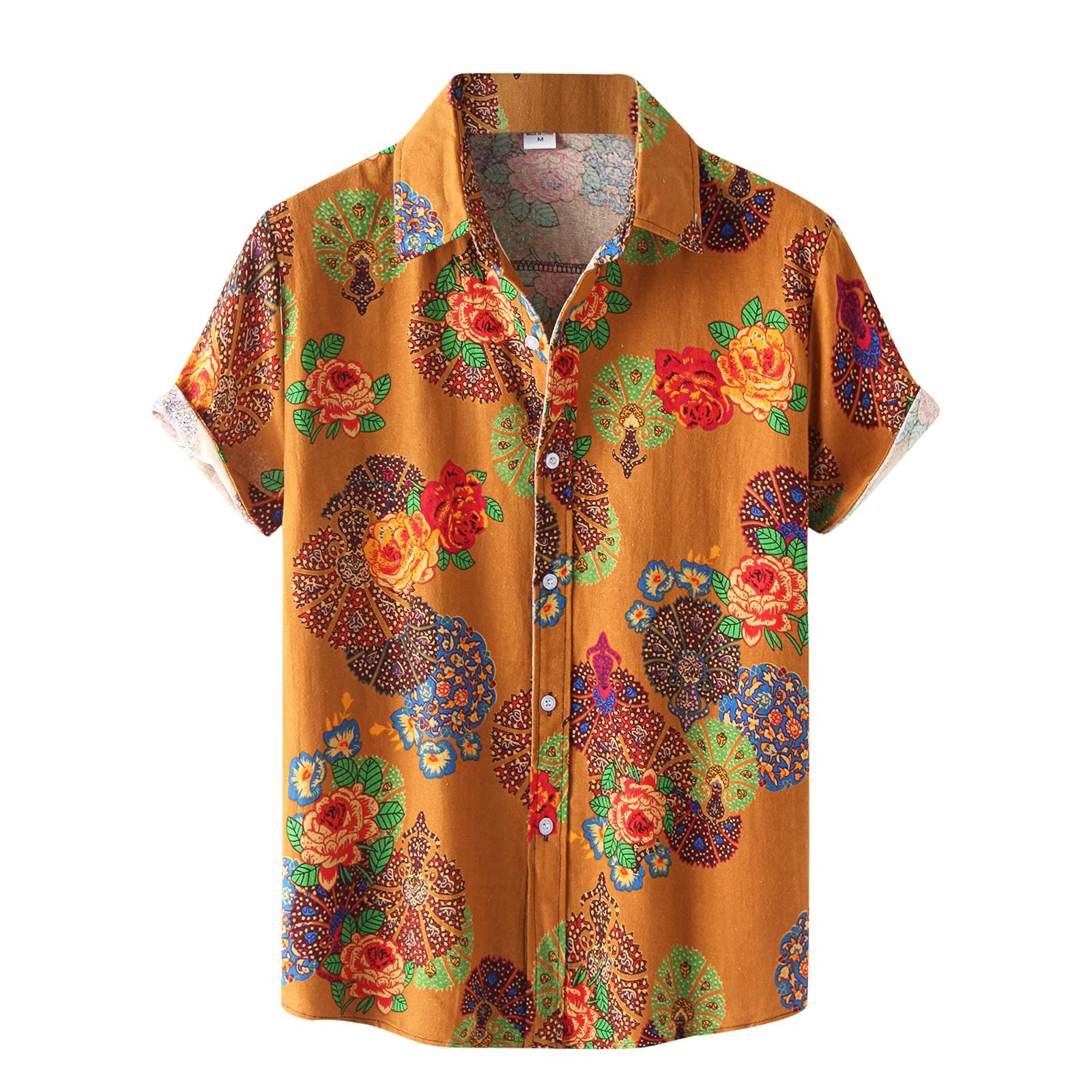 TTQVQ Men's Casual Short Sleeve Button Shirt - Beach & Summer Wear