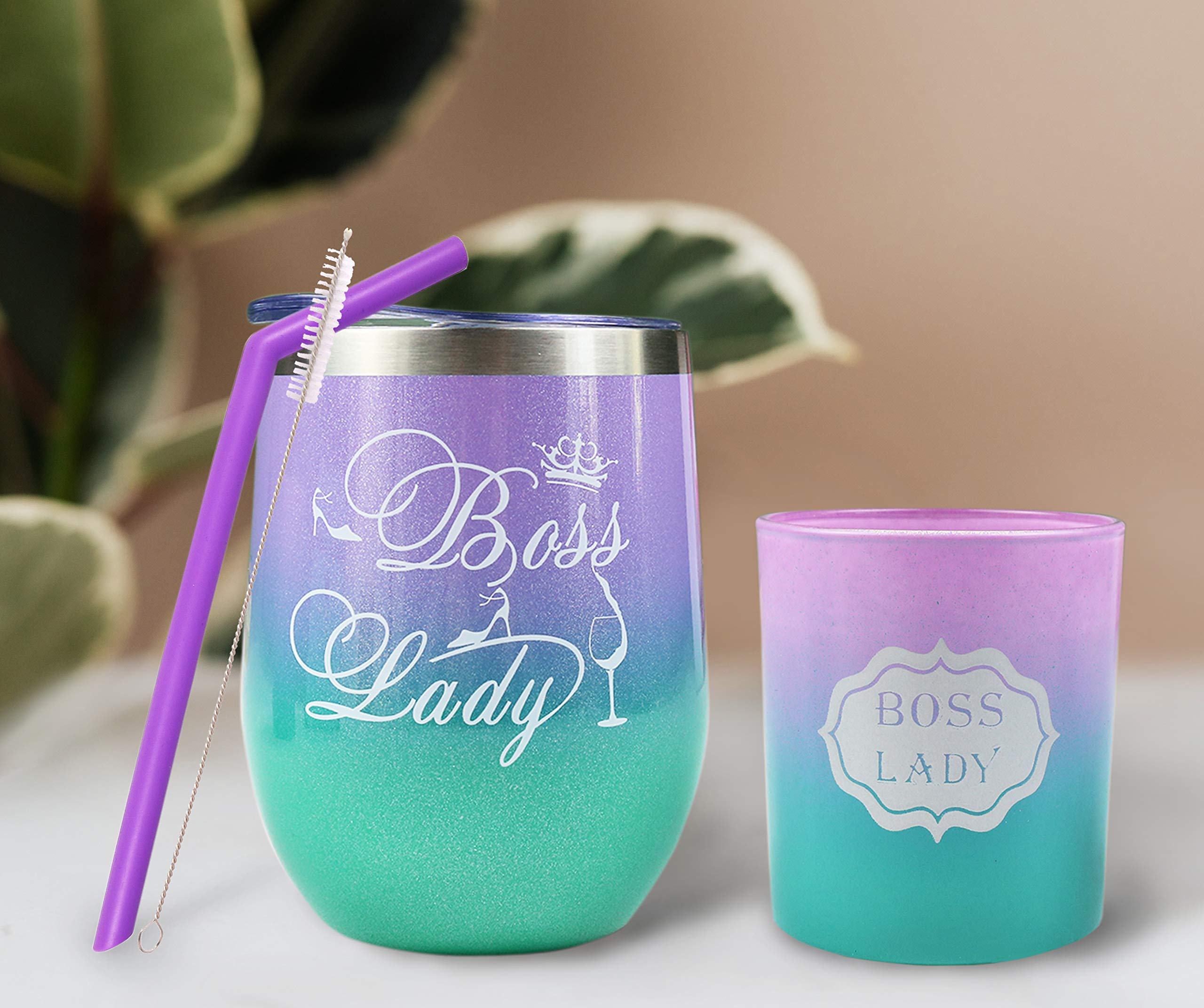 Premium Boss Lady Tumbler Gift Set - Stylish Insulated Coffee Mug for Women, Perfect for Office, National Boss Day & Corporate Gifts - Ideal for Coffee Lovers & Workplace Motivation