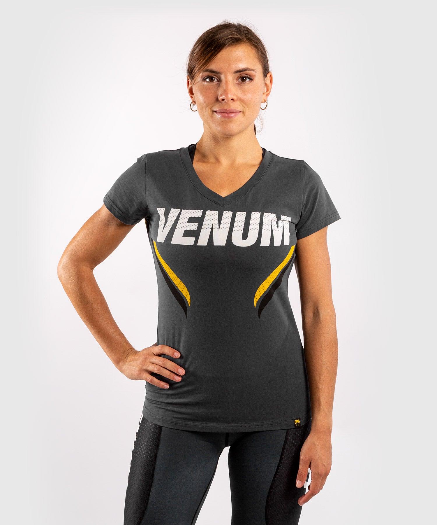 Venum ONE FC Impact T-Shirt for Women - Grey & Yellow | MMA Training, Workout & Streetwear Fashion