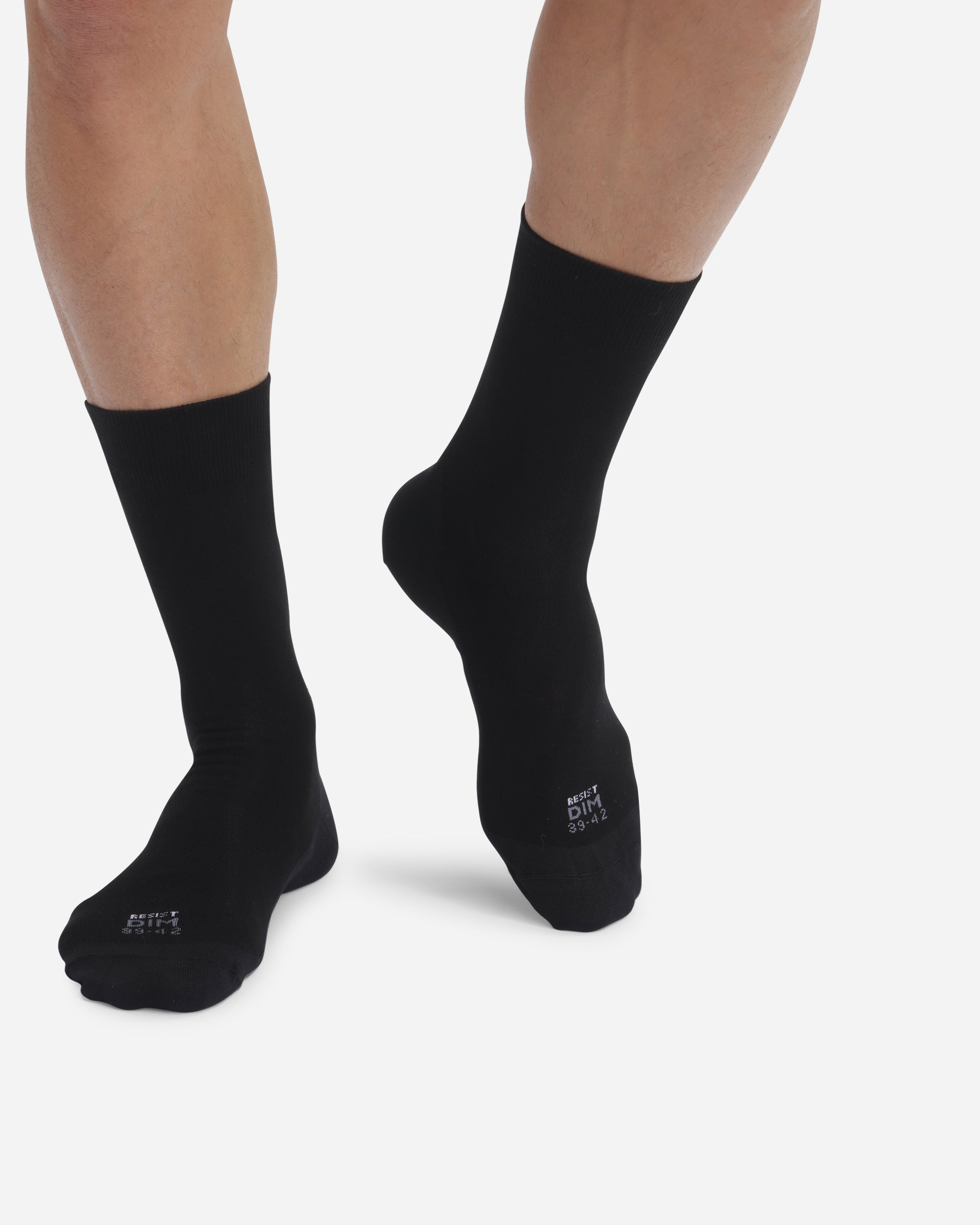 2 Pairs of Reinforced Men's Socks - Ultra Durable Black Cotton Crew Socks for Work, Hiking & Everyday Comfort