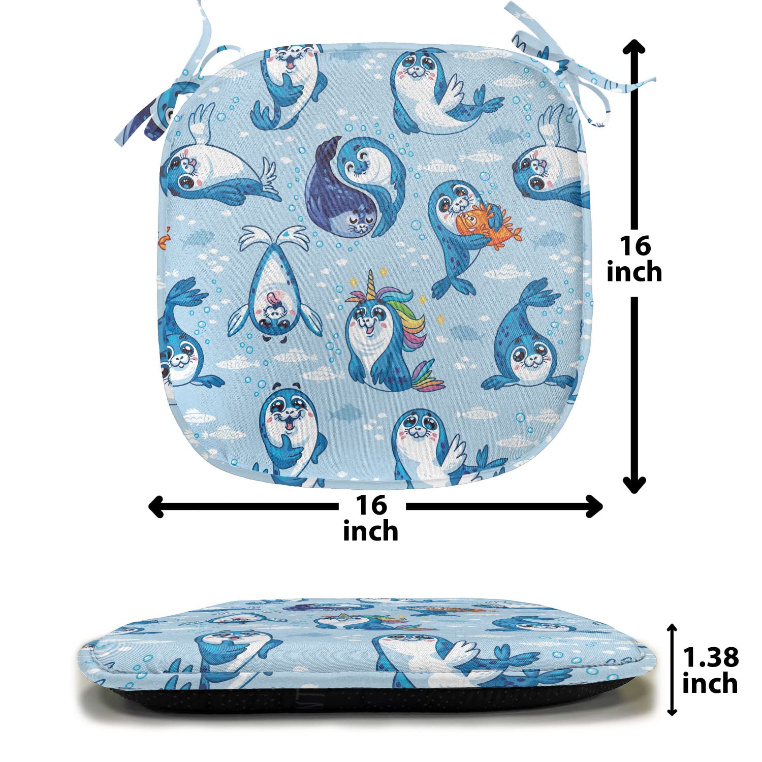Ambesonne Sea Animals Chair Cushion - 16