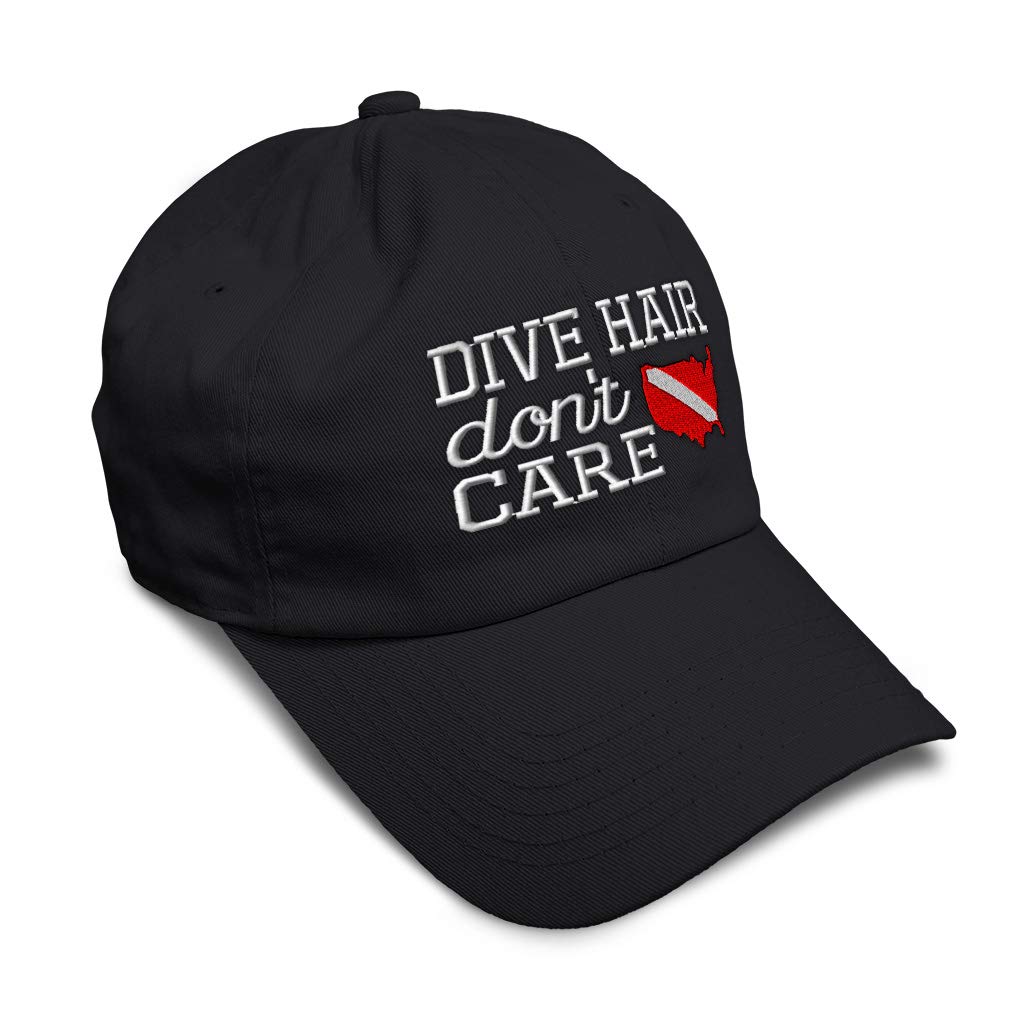 Speedy Pros Soft Baseball Cap - Dive Hair Don't Care Embroidered Dad Hat for Men & Women | Casual Outdoor Sports & Beach Wear