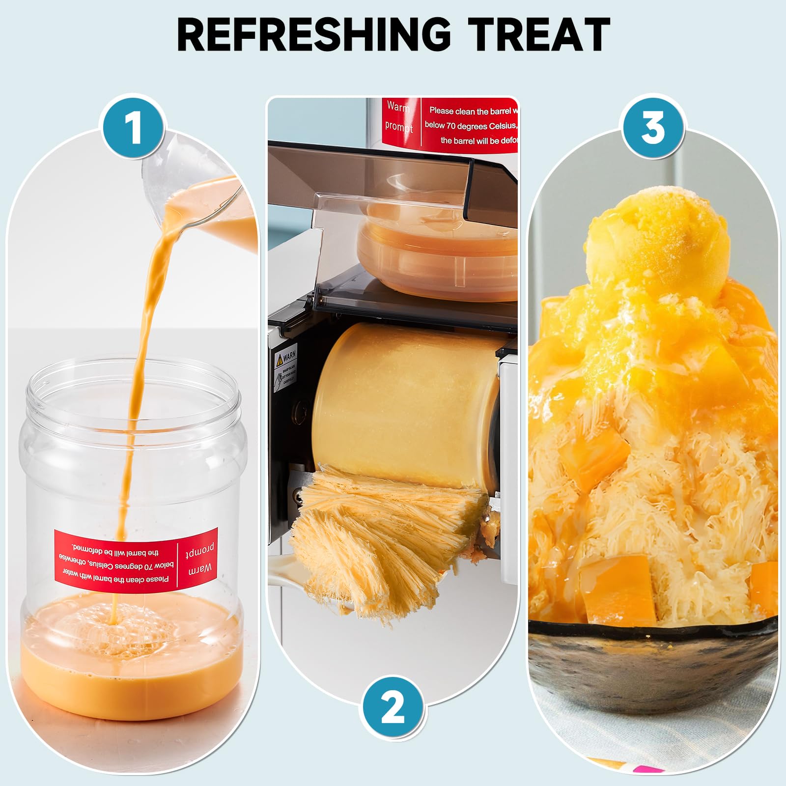 260W Snowflake Ice Maker Machine - Fast Cooling, Food-Grade Stainless Steel Shaved Ice Machine for Kids & Homemade Ice Cream - Perfect for Parties, Home Use & Summer Treats