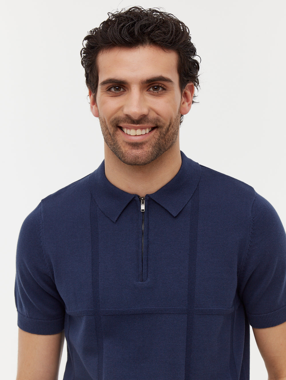 Navarro Grid Pattern Polo Shirt for Men - Stylish Breathable Cotton Golf Shirt with Comfort Fit - Perfect for Casual Wear, Office & Outdoor Activities