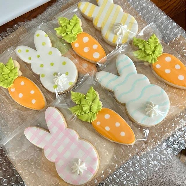Easter Cookie Cutters Set - 3Pcs Stainless Steel Bunny Rabbit Egg Carrot Shaped Baking Tools for Holiday Cookies, Cupcakes & DIY Decorations - Perfect for Easter Baking, Party Treats and Family Fun Activities