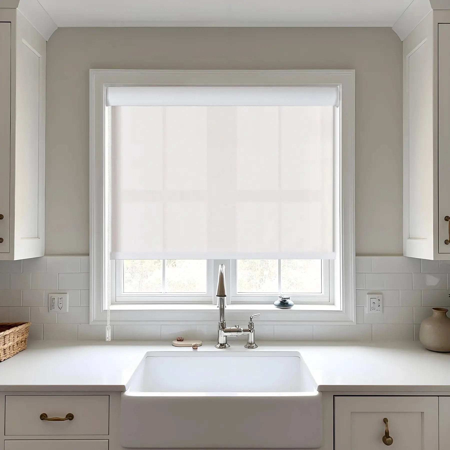 Blackout Roller Shades with Loop Control & Cassette - Light Blocking Window Blinds for Bedroom, Living Room & Home Office - Noise Reducing & Energy Efficient Window Treatment