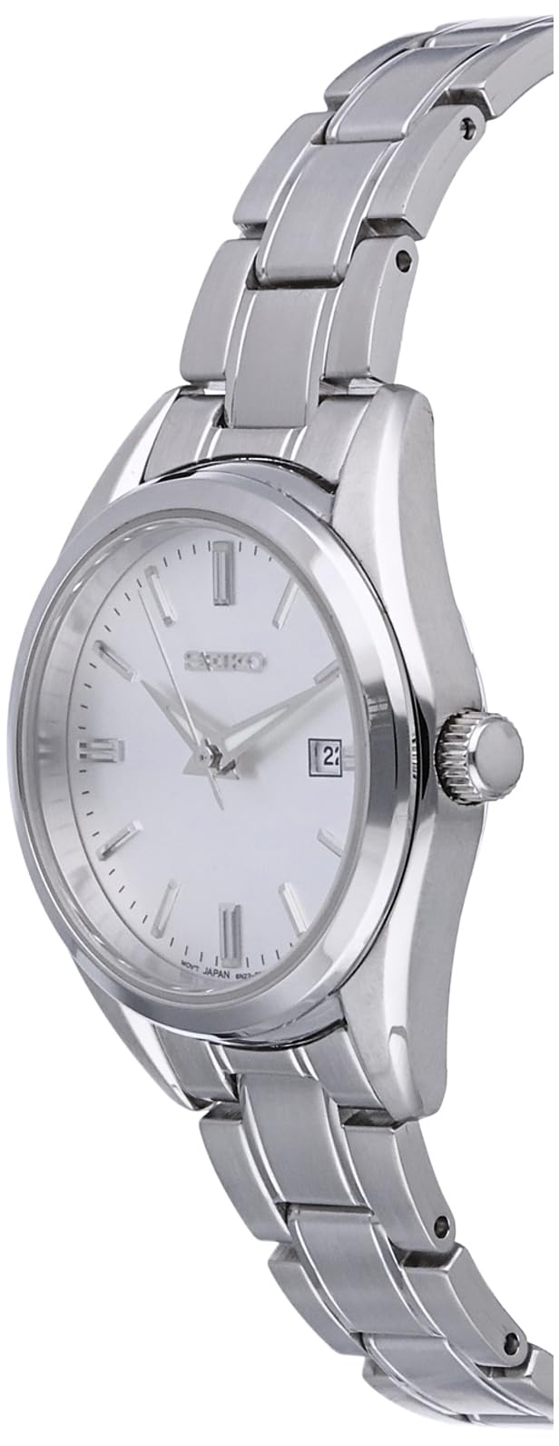 SEIKO Women's Stainless Steel Watch with Date Calendar - 100m Water Resistant, Elegant & Durable for Everyday Wear, Swimming & Outdoor Activities
