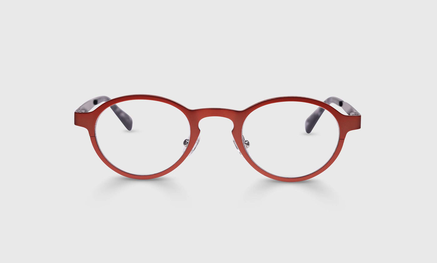 Hard Wear Color 76 Satin Matte Burnt Orange Metal Frame Glasses - Stylish & Durable Eyewear for Men & Women | Perfect for Outdoor Activities, Work & Fashion