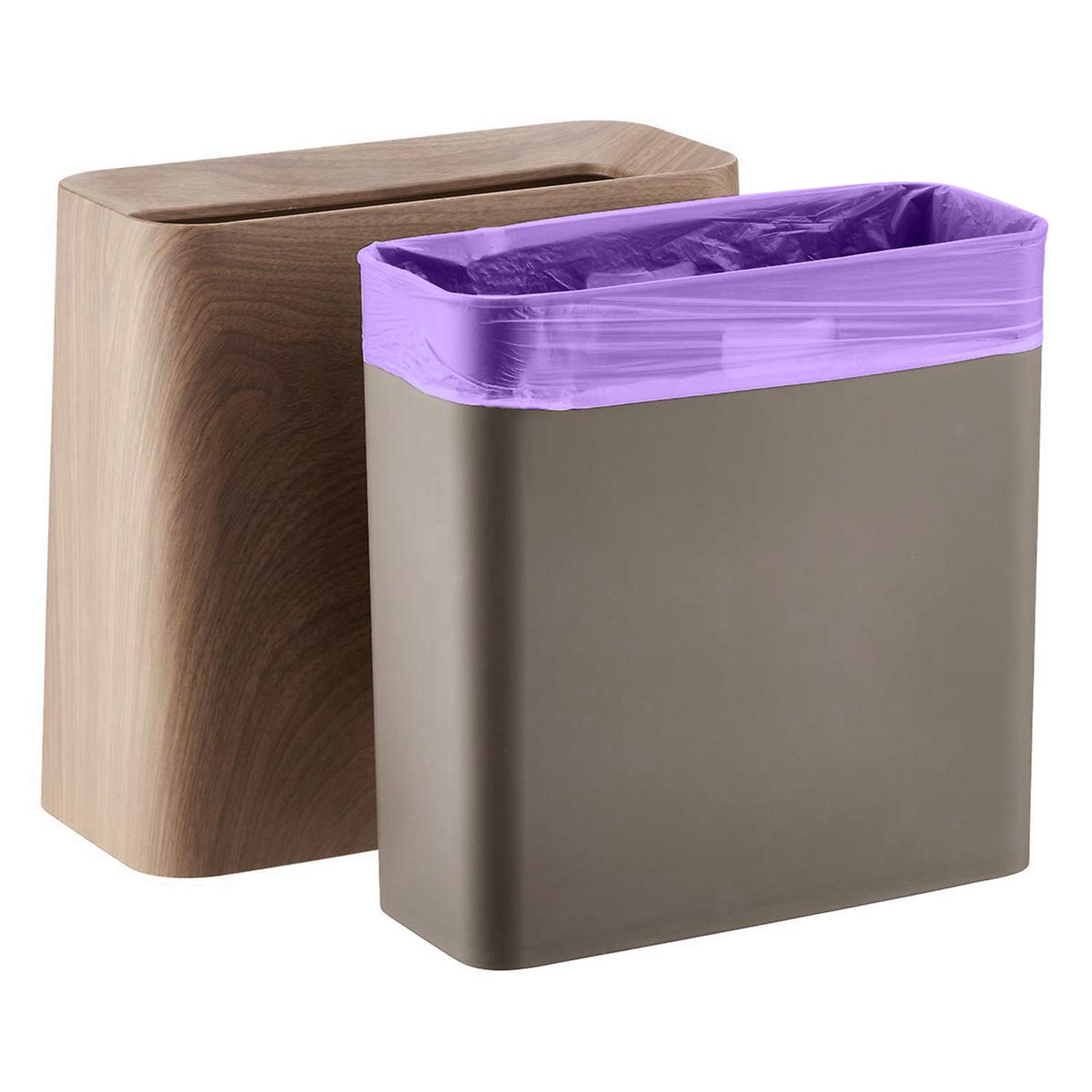 **4 Gallon Small Trash Bags with Handle-Tie – 100 Count (5 Pack) – Purple Waste Bags for Bathroom, Kitchen, Office, Bedroom & Picnic – Perfect for Small Bins & Travel**