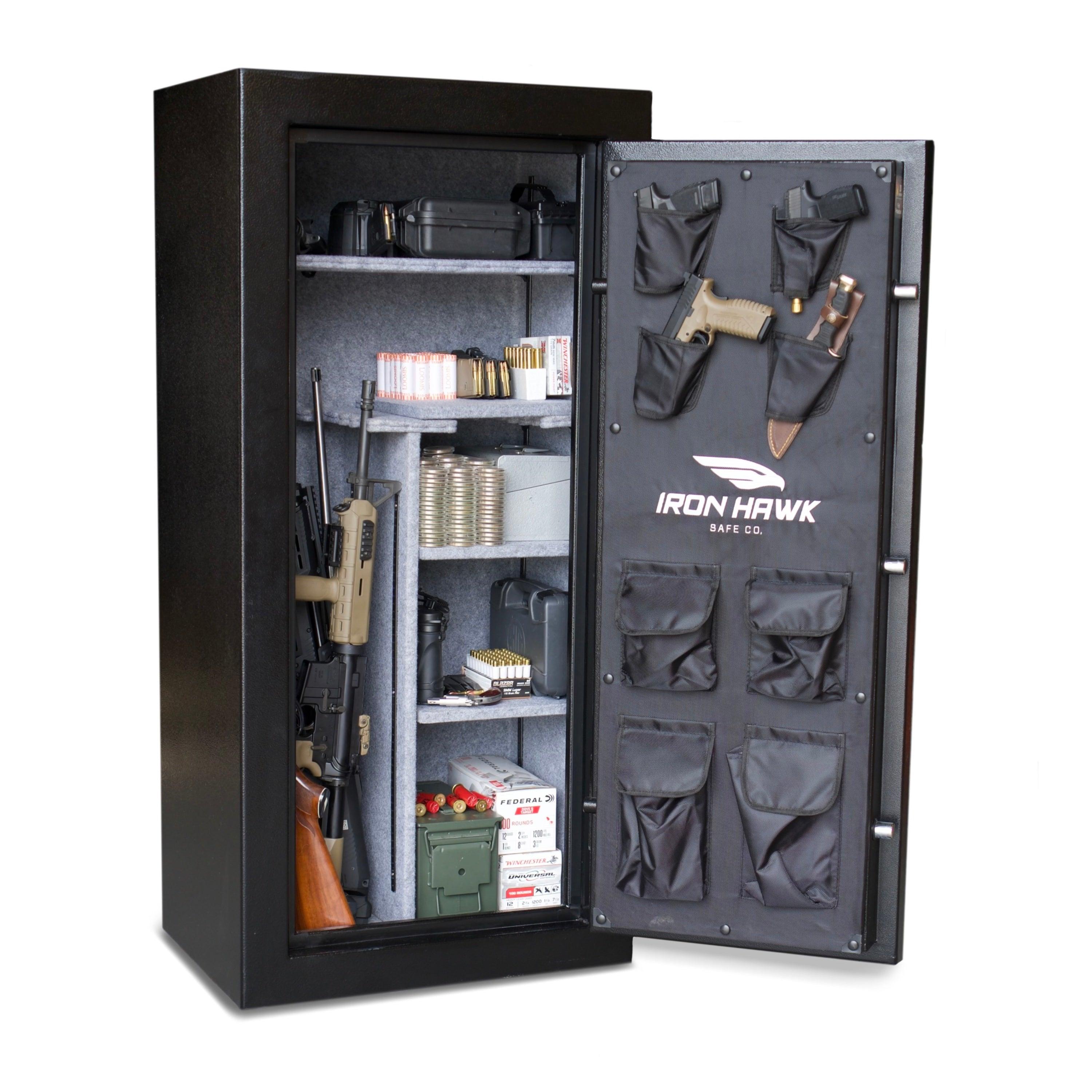 24 Gun Safe - Heavy Duty Fireproof & Waterproof Rifle Cabinet for Home & Office Security - Ideal for Firearms, Ammo & Valuables Storage
