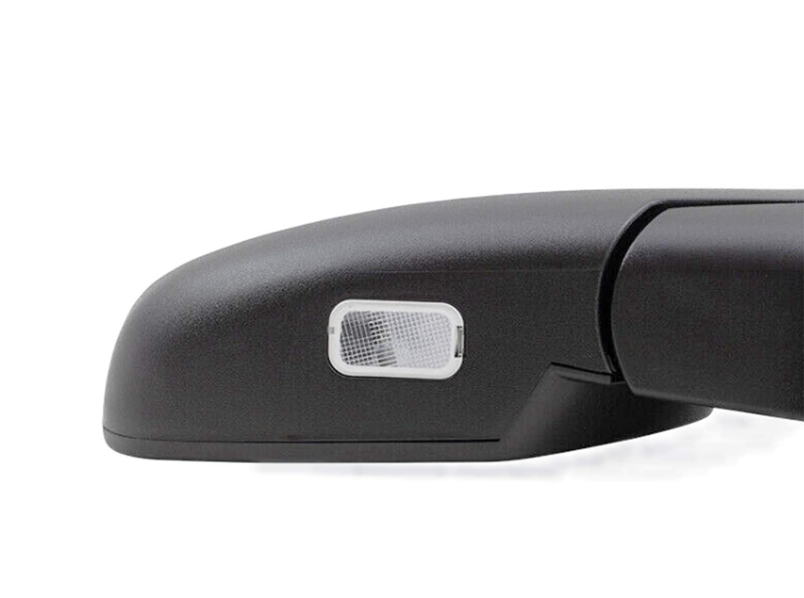 2009-2014 Chevy Silverado Sierra Tahoe Yukon Power Folding Mirror Replacement - Right Passenger Side with LED Turn Signal, Heated Memory, Puddle Light & Black Cover | Perfect for Off-Roading, Towing & Daily Driving