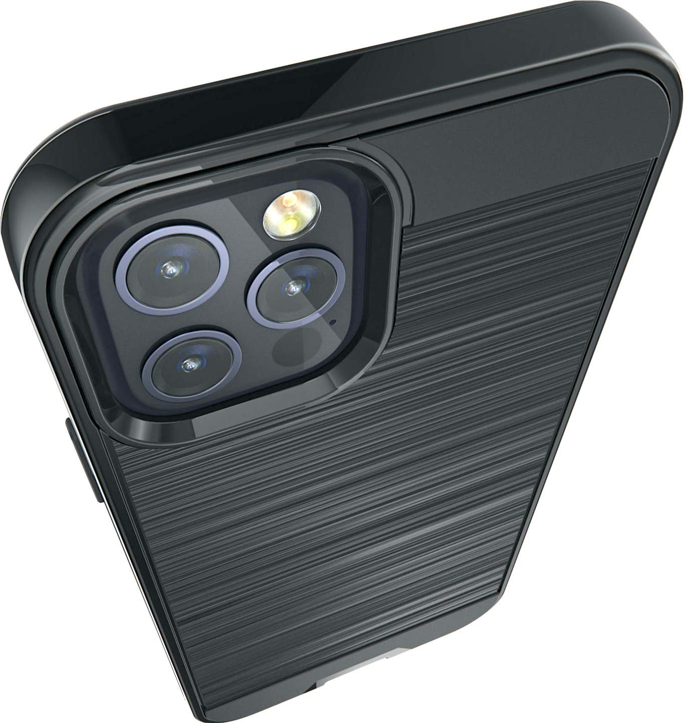 Ultra Slim Protective Case for iPhone 12 & iPhone 12 Pro (6.1 inch) - Shockproof Hard Shell with Soft TPU Bumper - Anti-Scratch, Wireless Charging Compatible - Perfect for Daily Use, Travel & Outdoor Activities (Black)