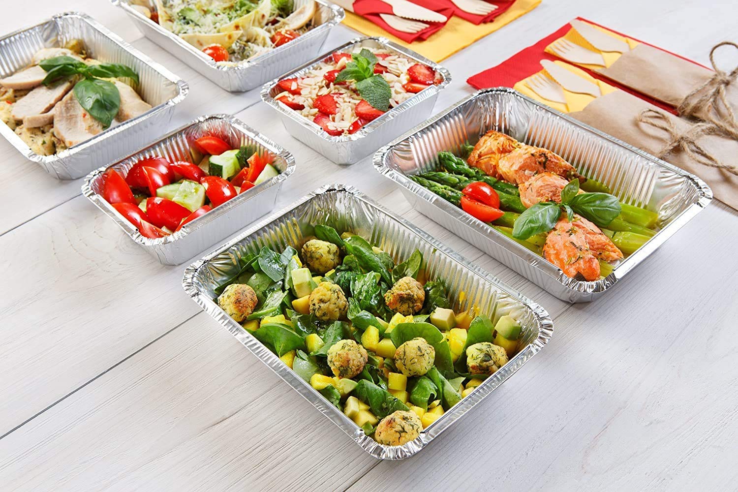 2.25 Lb Aluminum Foil Oblong Baking Pan with Lid - Disposable Cake Pans for Baking, Cooking & Food Storage - 100% Recyclable Tin Containers (Set of 500) - Perfect for Home Bakeries, Catering & Party Food Prep