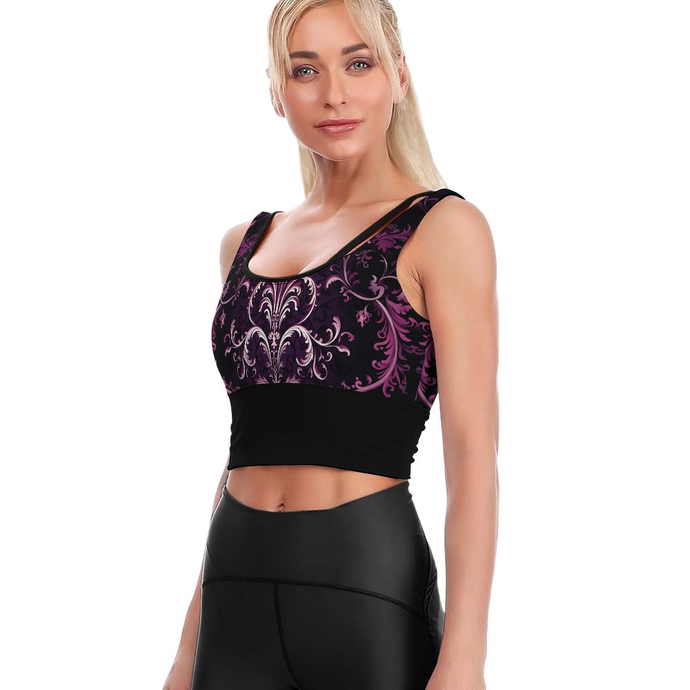 Gothic Purple Yoga Vest for Women - Stylish Workout Top for Yoga, Gym & Fitness - Perfect for Gothic Fashion Lovers
