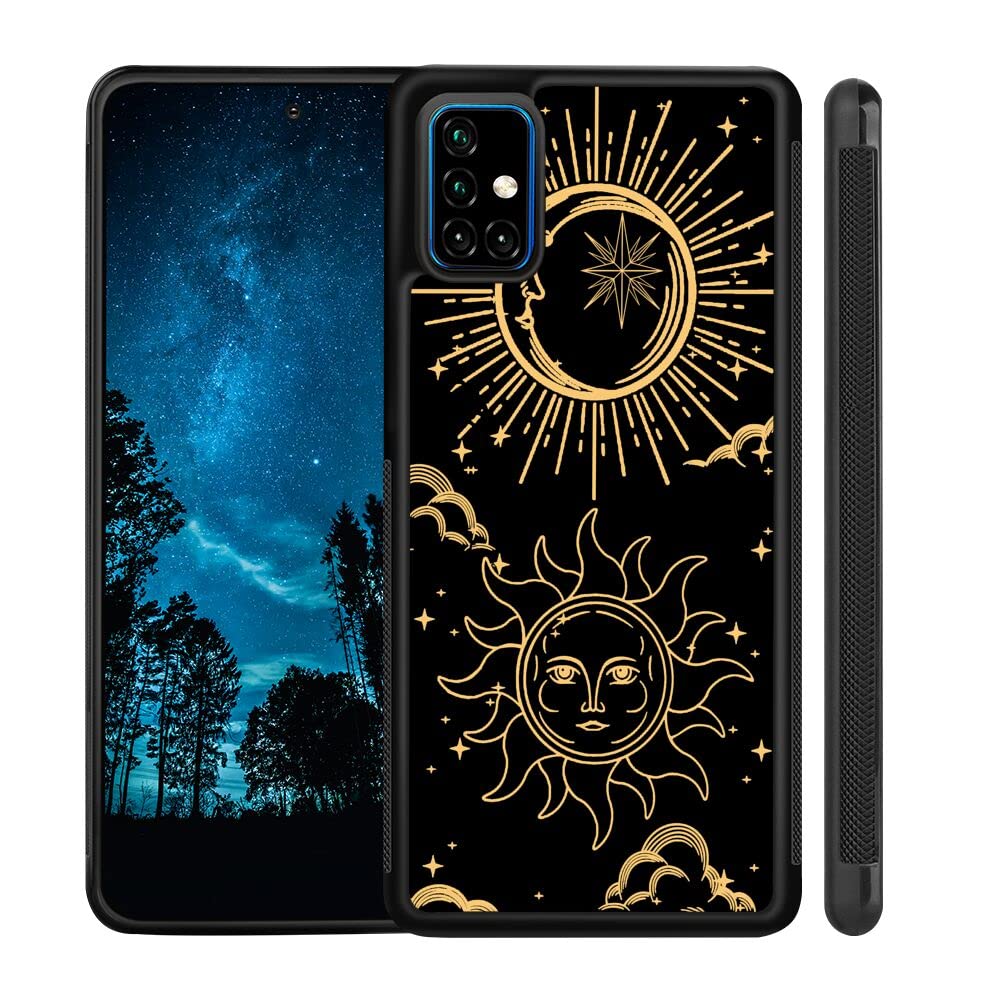 GZLIAORUNCS Custom Sun & Moon Design Samsung Galaxy A51 Case - Soft TPU Rubber & PC Anti-Slip Full Body Protective Cover | Perfect for Everyday Use, Travel & Outdoor Activities