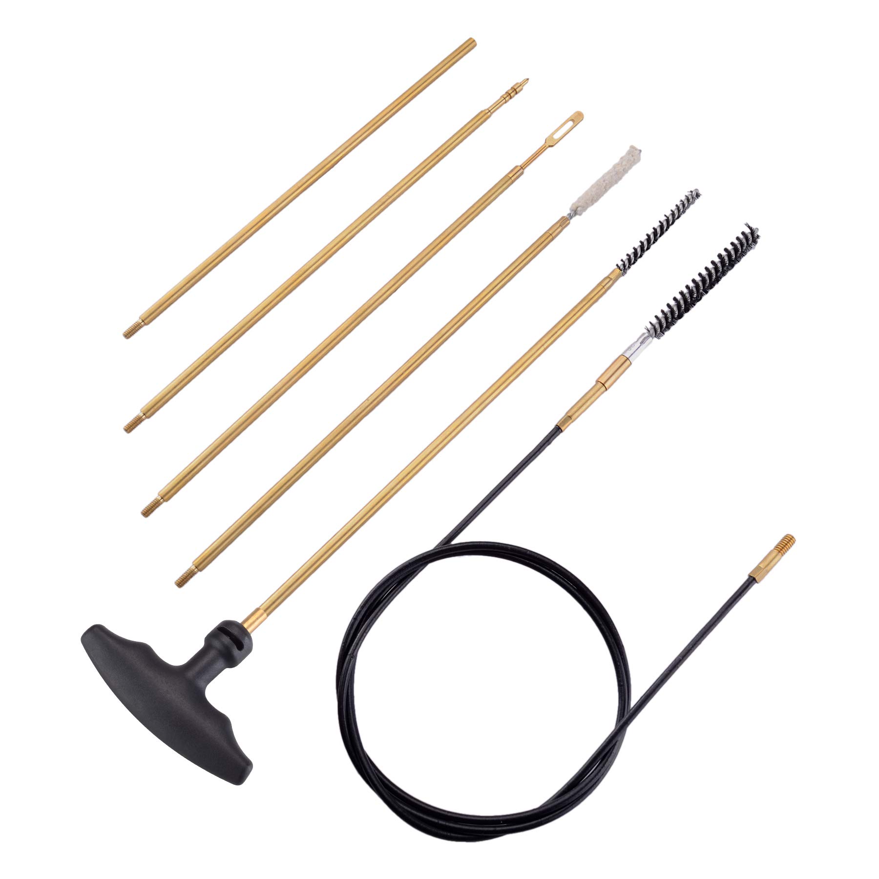 Boosteady .177 & .22 Caliber Airgun Cleaning Kit - Brass Rod, Nylon Brushes, Cotton Mop in Zippered Case | Perfect for Pellet Gun Maintenance & Field Cleaning | Hunting, Target Shooting & Air Rifle Care