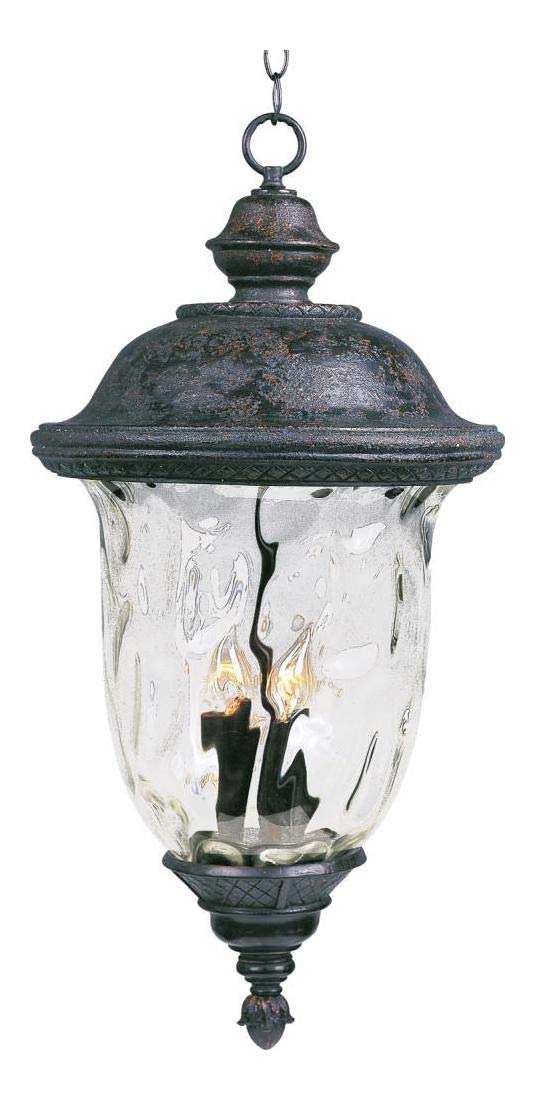 3-Light Oriental Bronze Water Glass Hanging Lantern - Elegant Vintage Ceiling Light Fixture for Dining Room, Patio, or Asian-Themed Decor