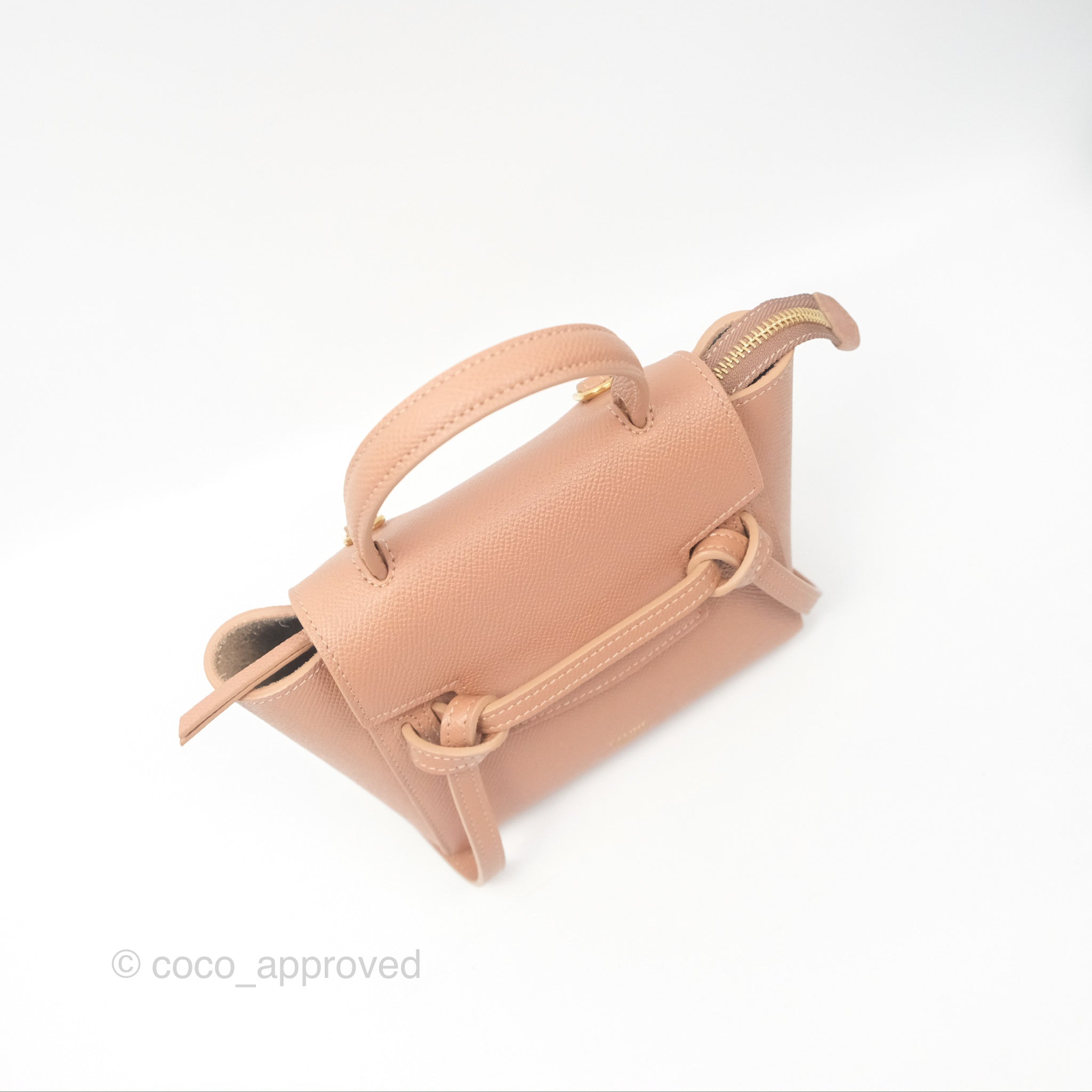 Celine Pico Belt Bag in Desert Rose - Grained Calfskin Leather with Gold Hardware | Luxury Crossbody Bag for Women, Perfect for Everyday Use & Special Occasions